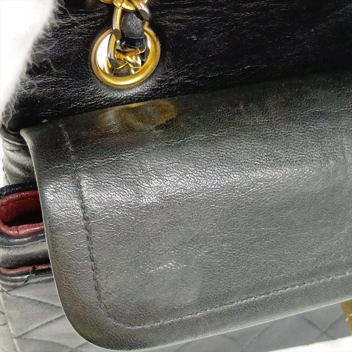 Matelassé 23 Small Lambskin Double Flap Double Chain Bag, Black with Gold Hardware, 1507545, Series 1, A01113 — view 11