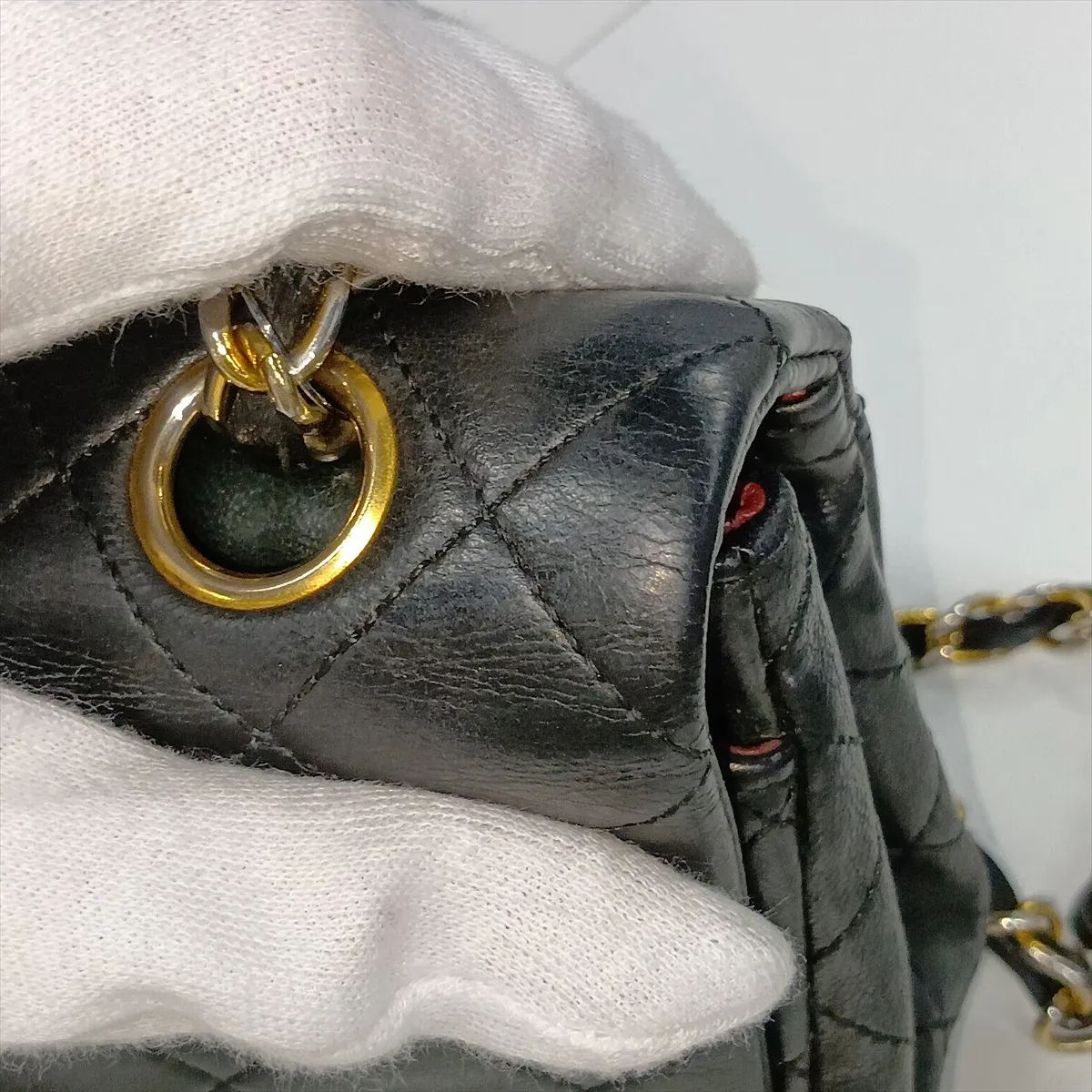 Matelassé 23 Small Lambskin Double Flap Double Chain Bag, Black with Gold Hardware, 1507545, Series 1, A01113 — view 14
