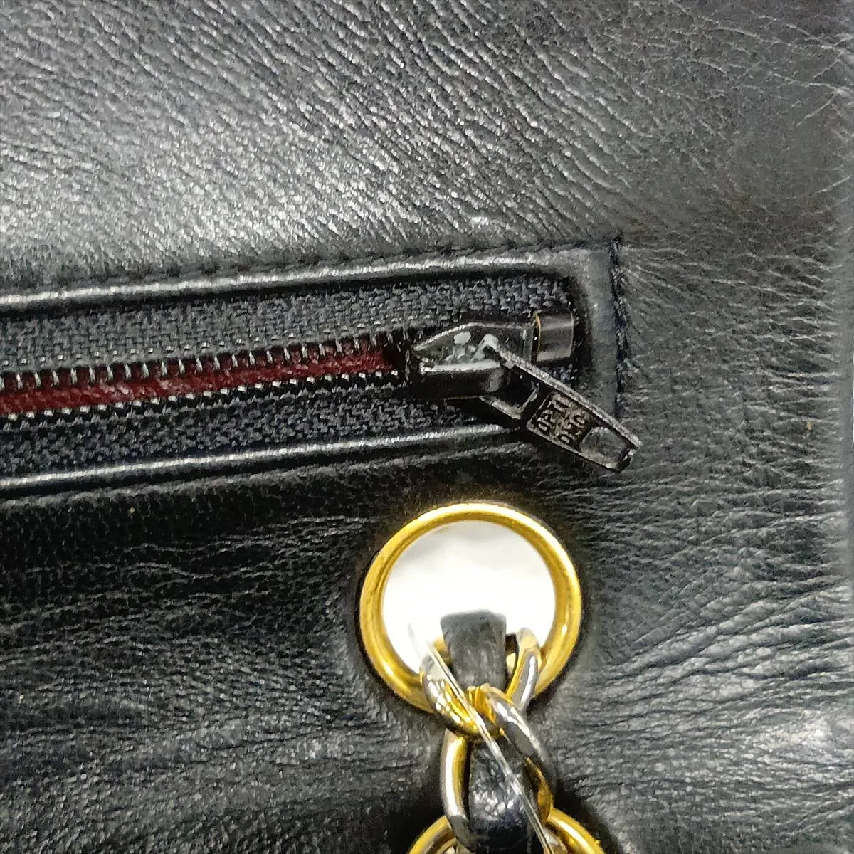 Matelassé 23 Small Lambskin Double Flap Double Chain Bag, Black with Gold Hardware, 1507545, Series 1, A01113 — view 10