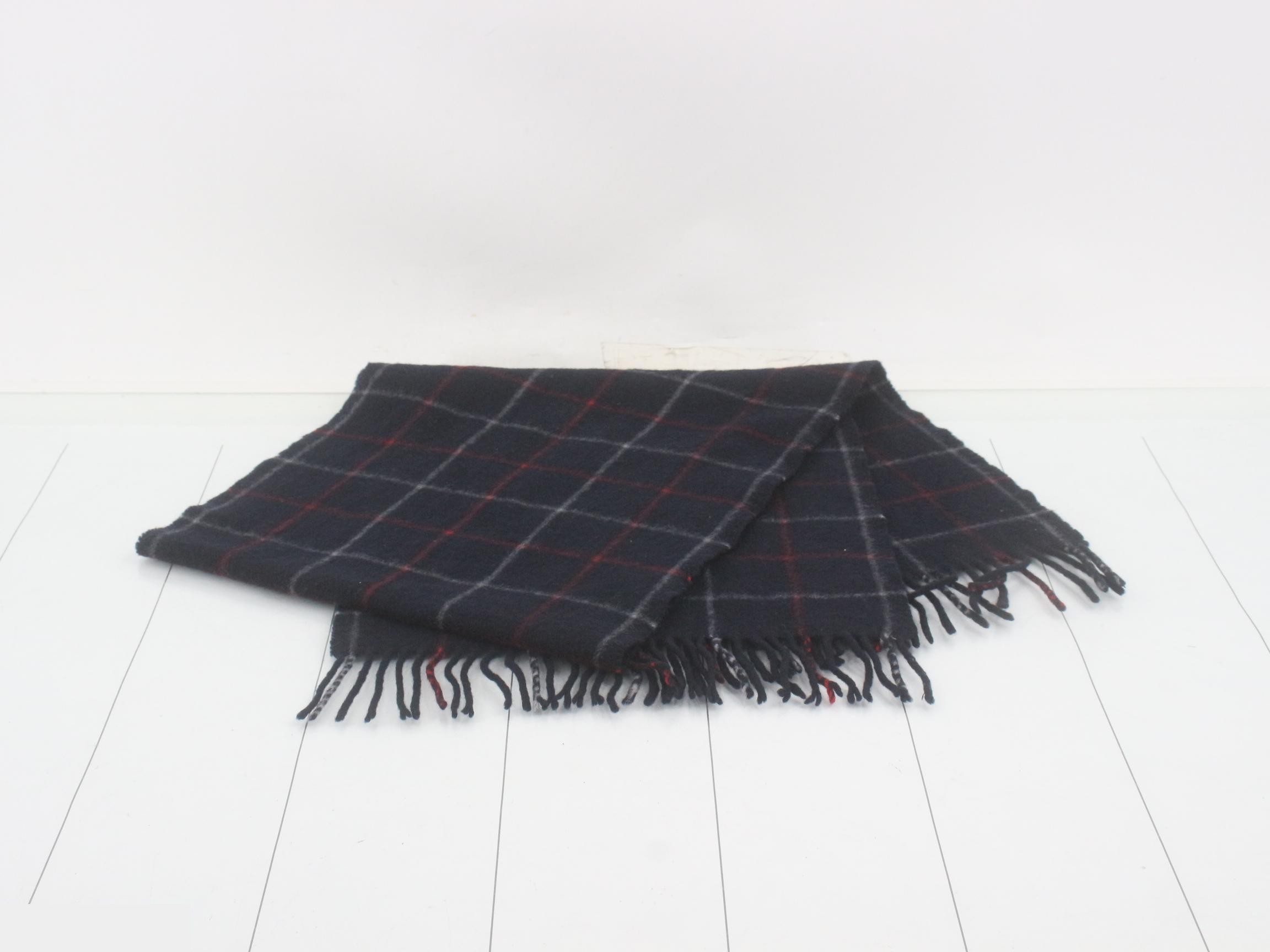 Tag attached, 100% cashmere check scarf — view 3