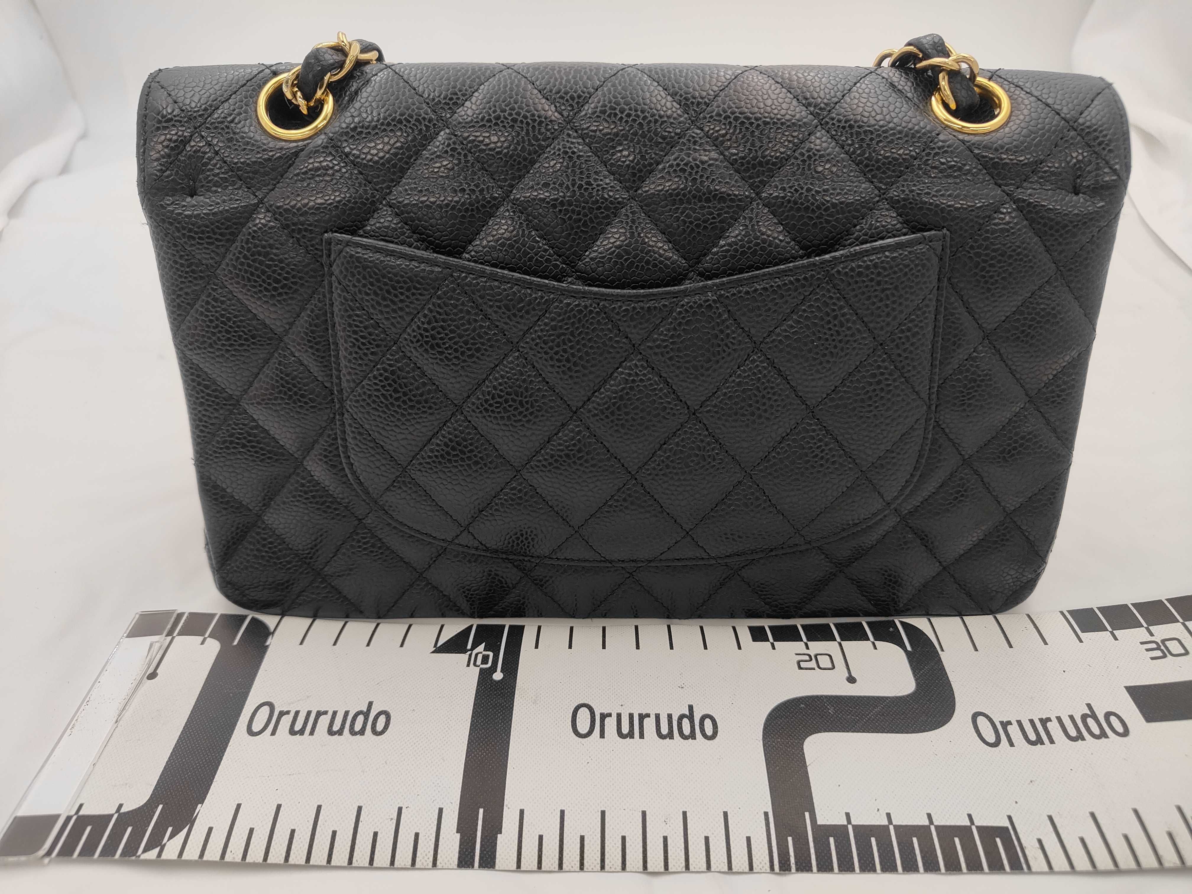 Matelassé 25 Double Flap Caviar Black Chain Shoulder Bag — view 2