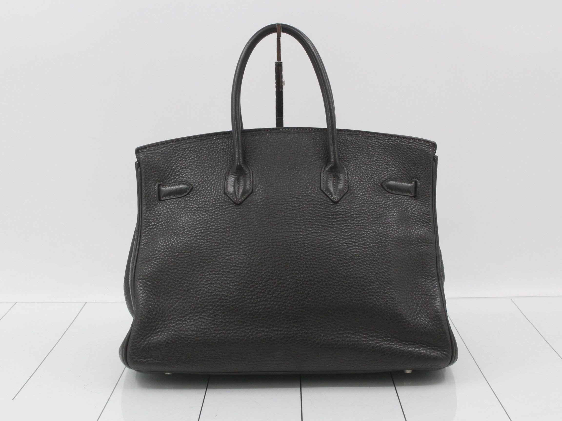 Birkin 35, Taurillon leather, Graphite, Silver hardware, Size F — view 3
