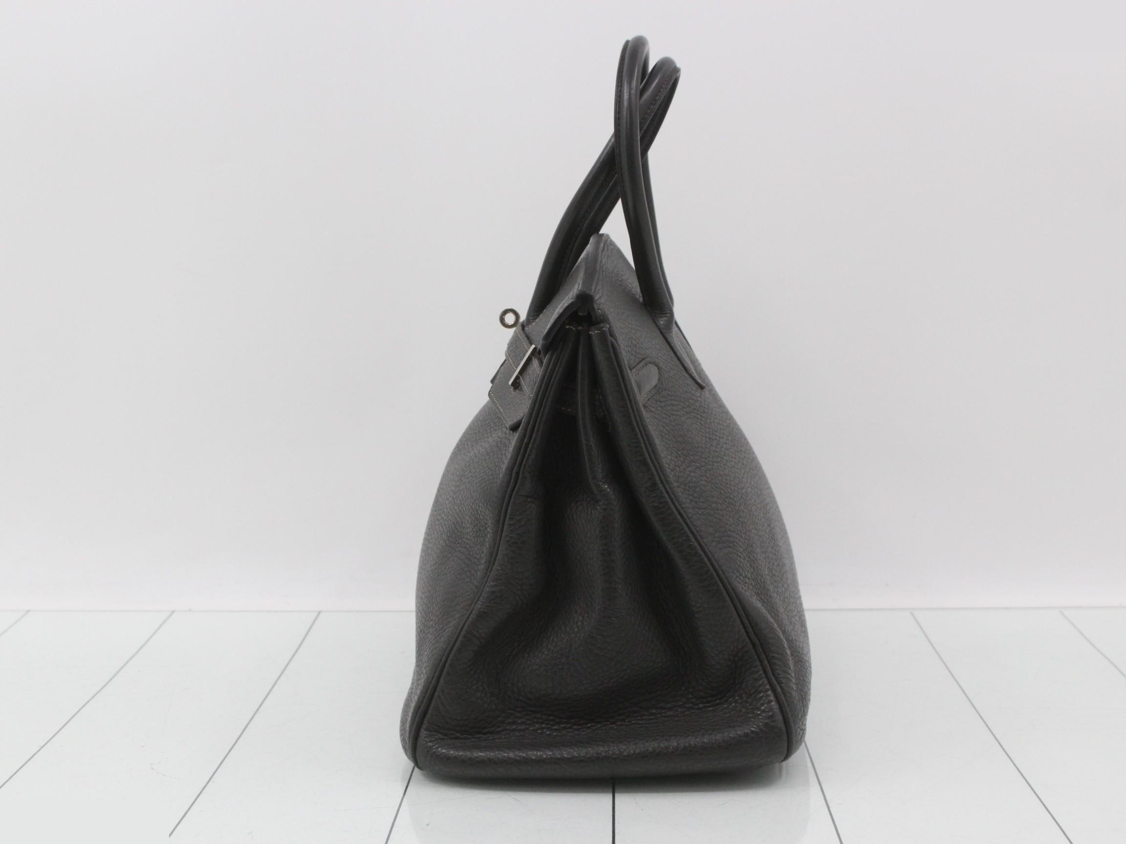 Birkin 35, Taurillon leather, Graphite, Silver hardware, Size F — view 4