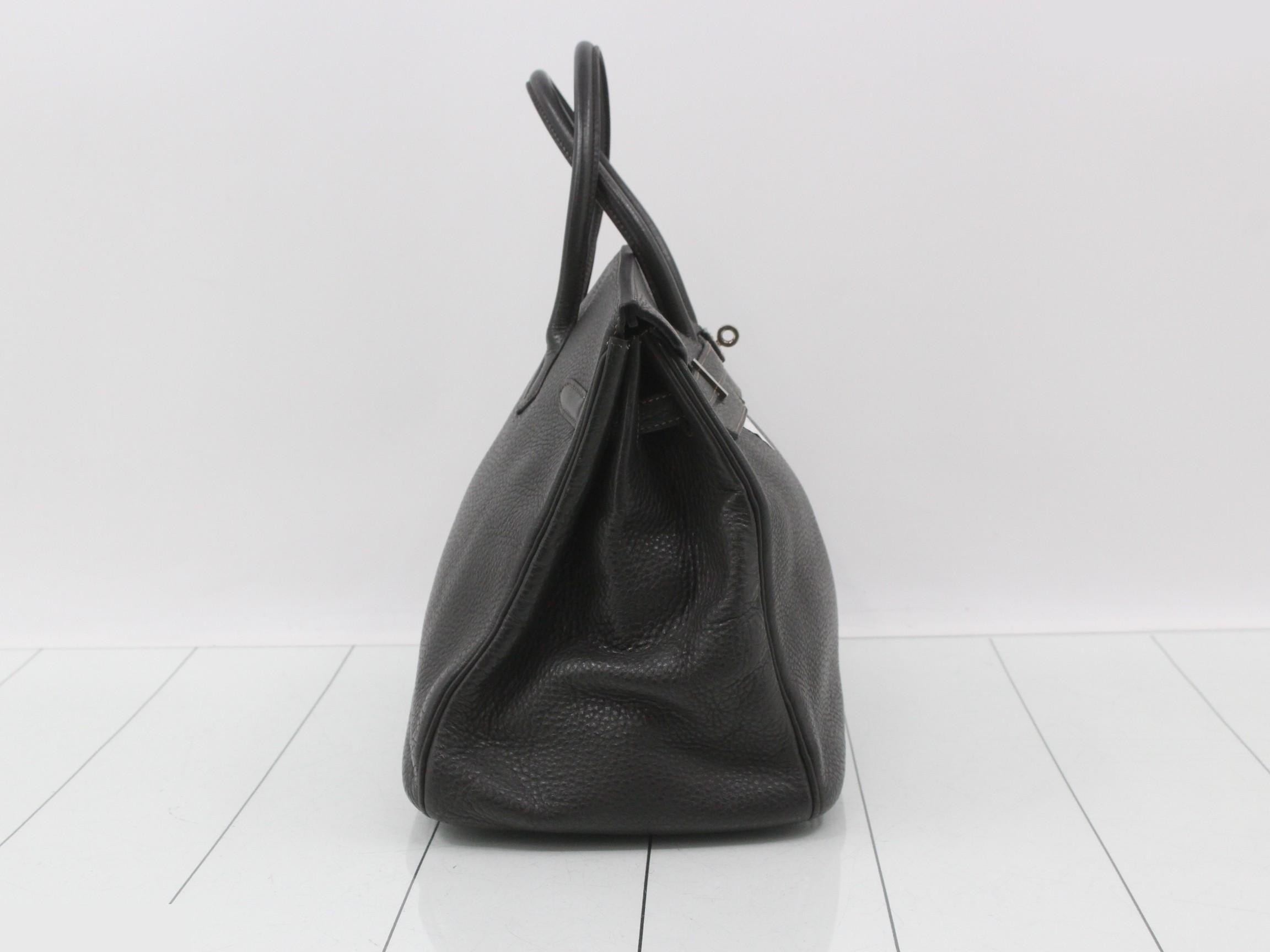 Birkin 35, Taurillon leather, Graphite, Silver hardware, Size F — view 5