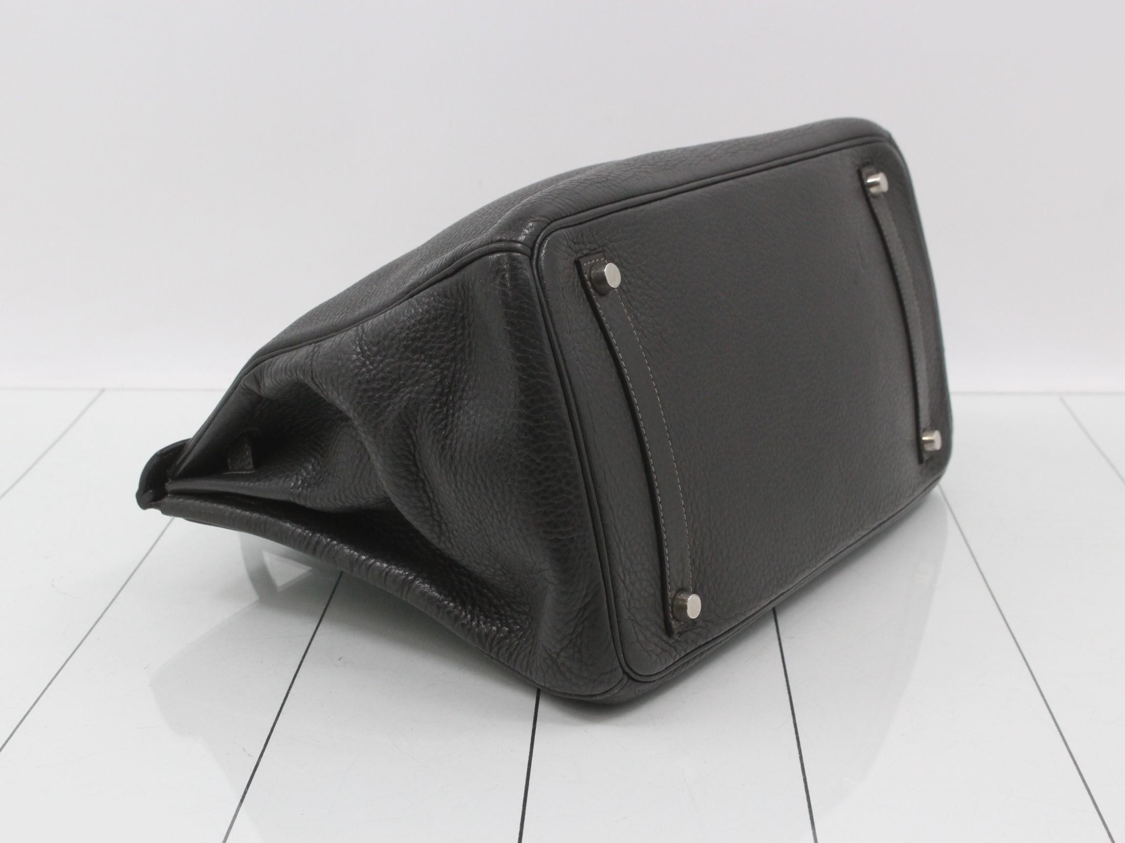 Birkin 35, Taurillon leather, Graphite, Silver hardware, Size F — view 6