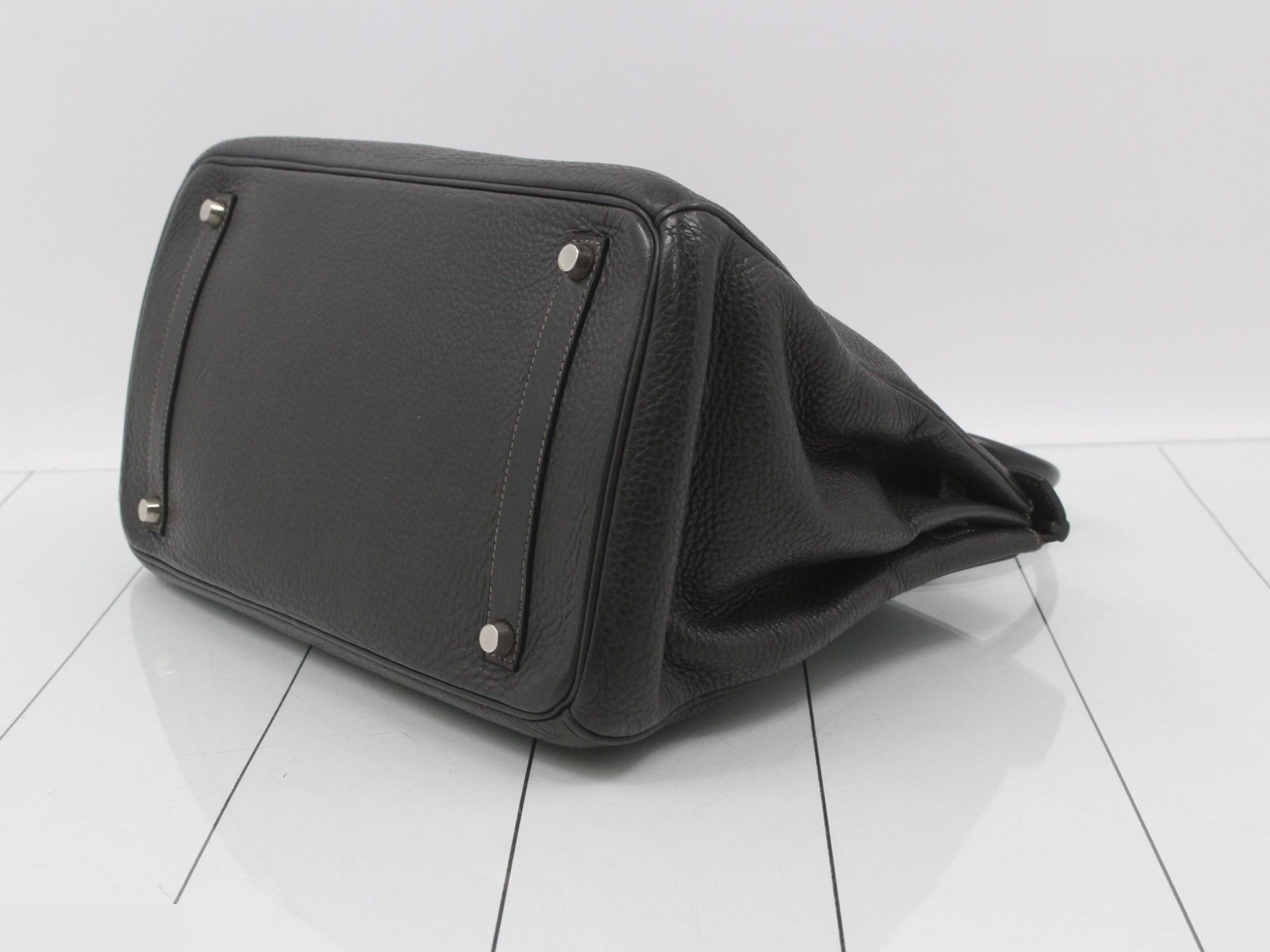 Birkin 35, Taurillon leather, Graphite, Silver hardware, Size F — view 7