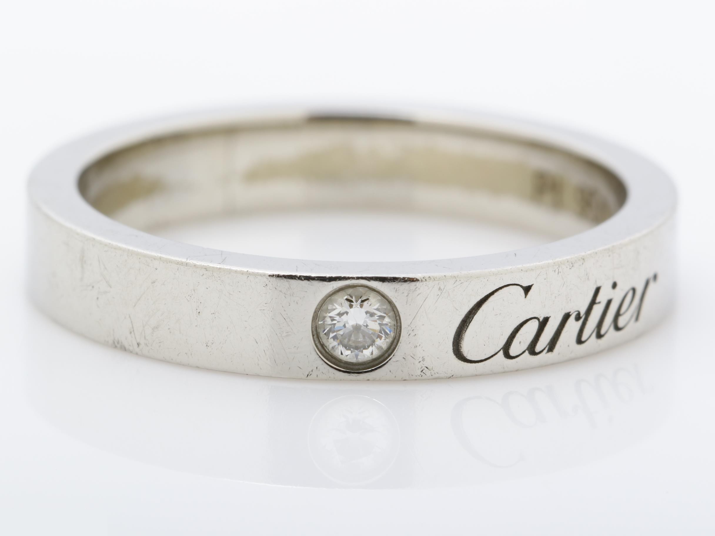 C de Cartier diamond ring, Pt950, 4.6g, #47 — view 2