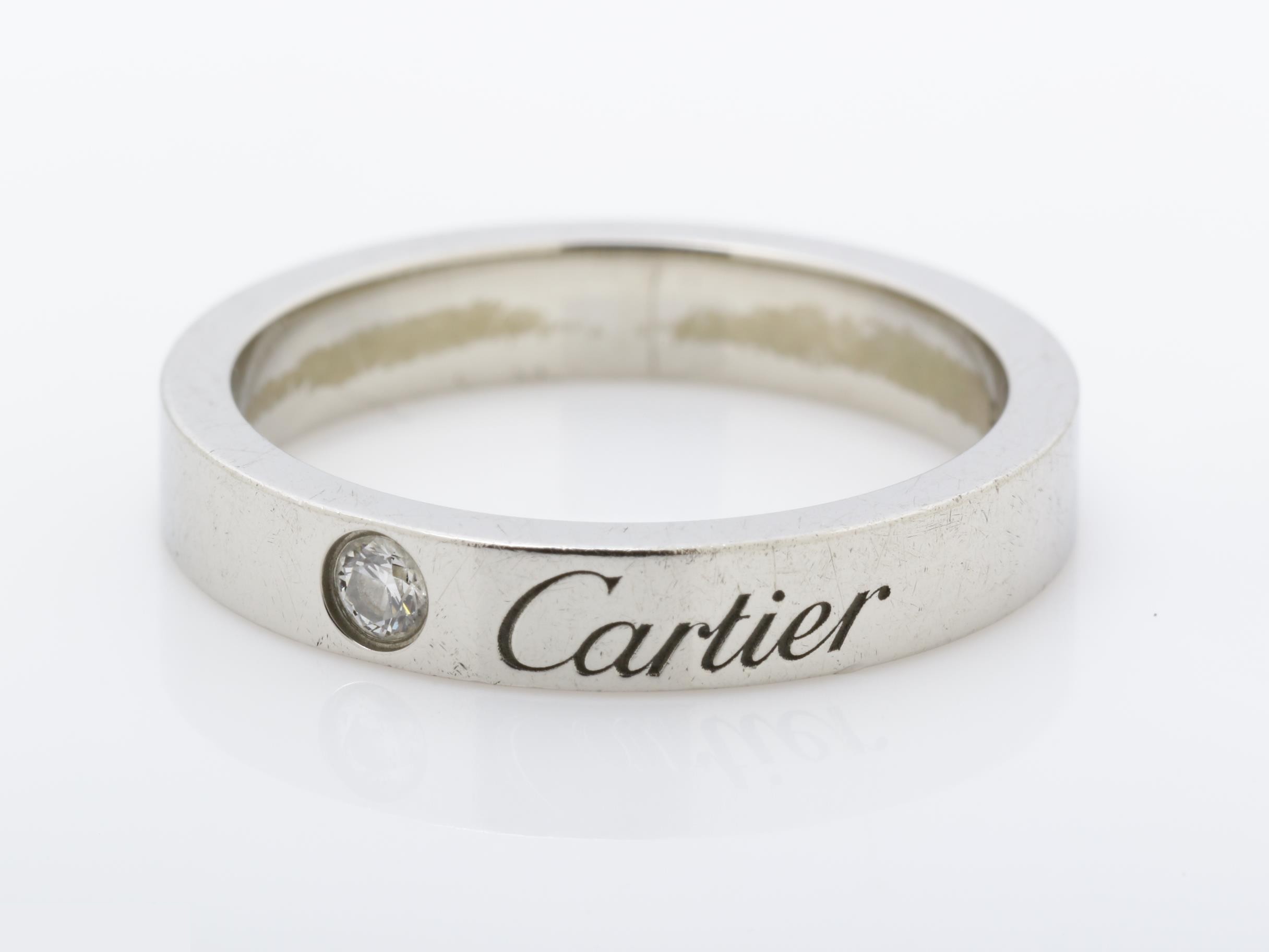 C de Cartier diamond ring, Pt950, 4.6g, #47 — view 3