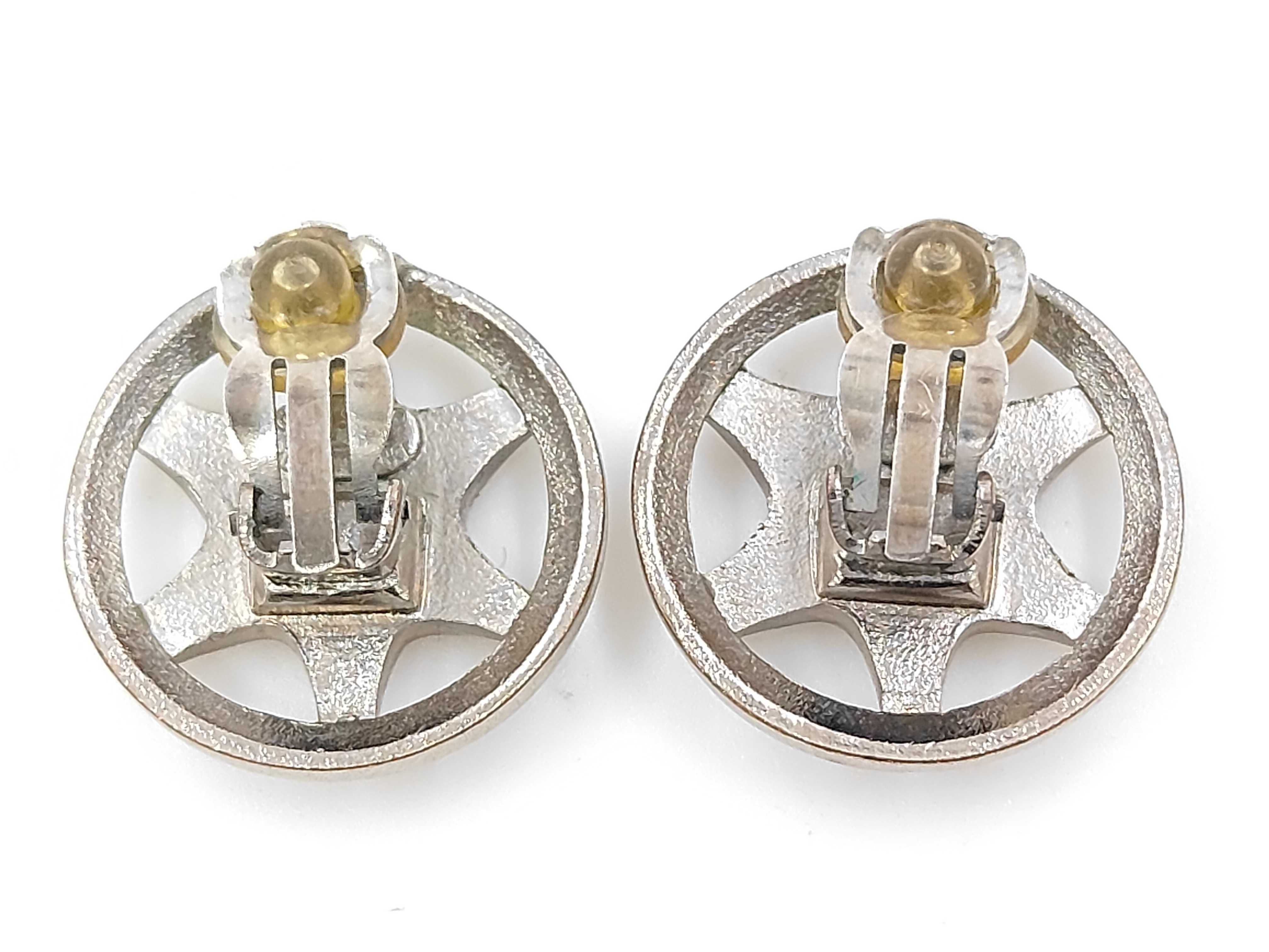 Silver Metal Coco Mark Earrings — view 2