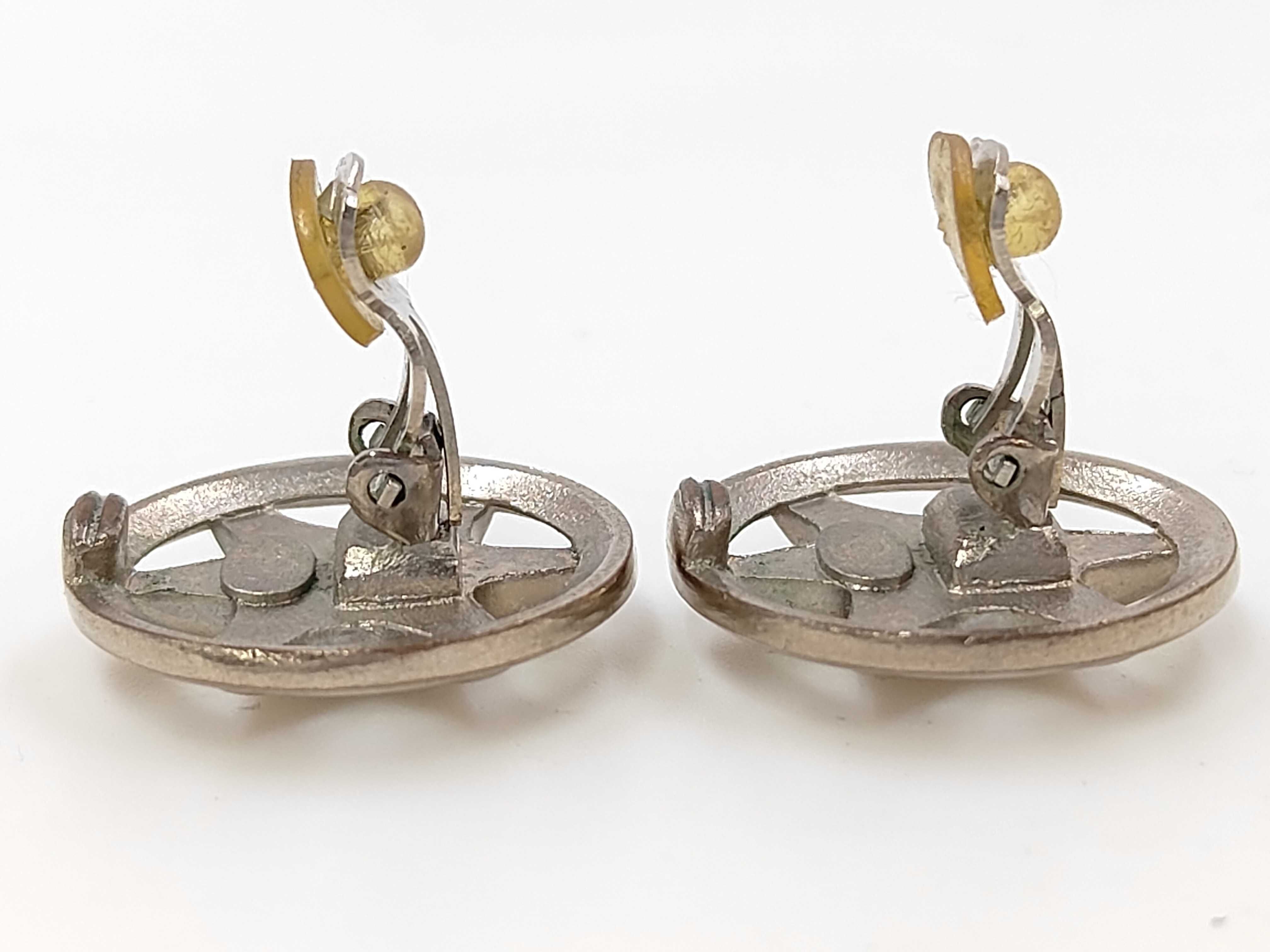 Silver Metal Coco Mark Earrings — view 3