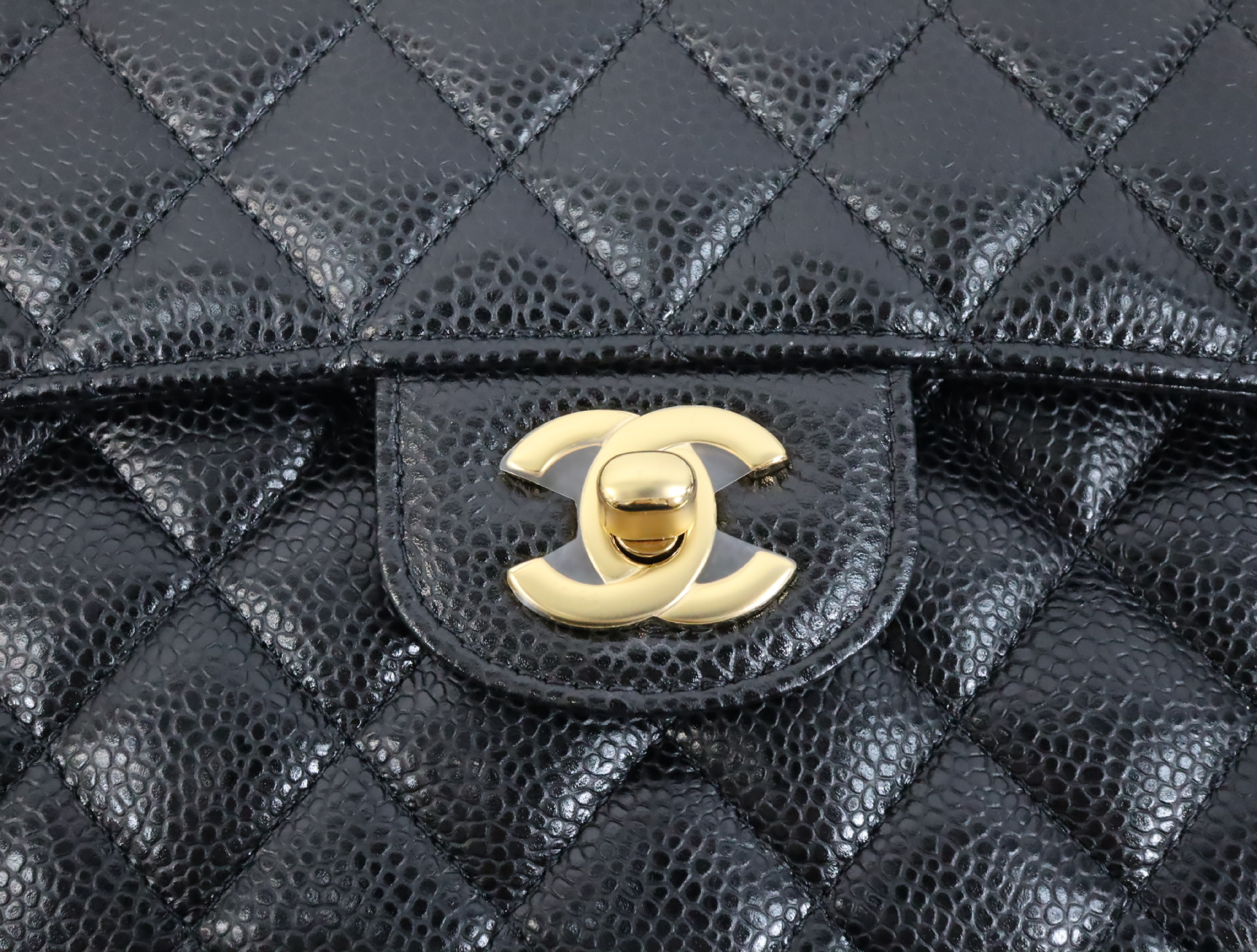 Matelassé 23 Caviar Skin Double Flap Shoulder Bag, Black, Serial Number , Gold Hardware, A01113? — view 11
