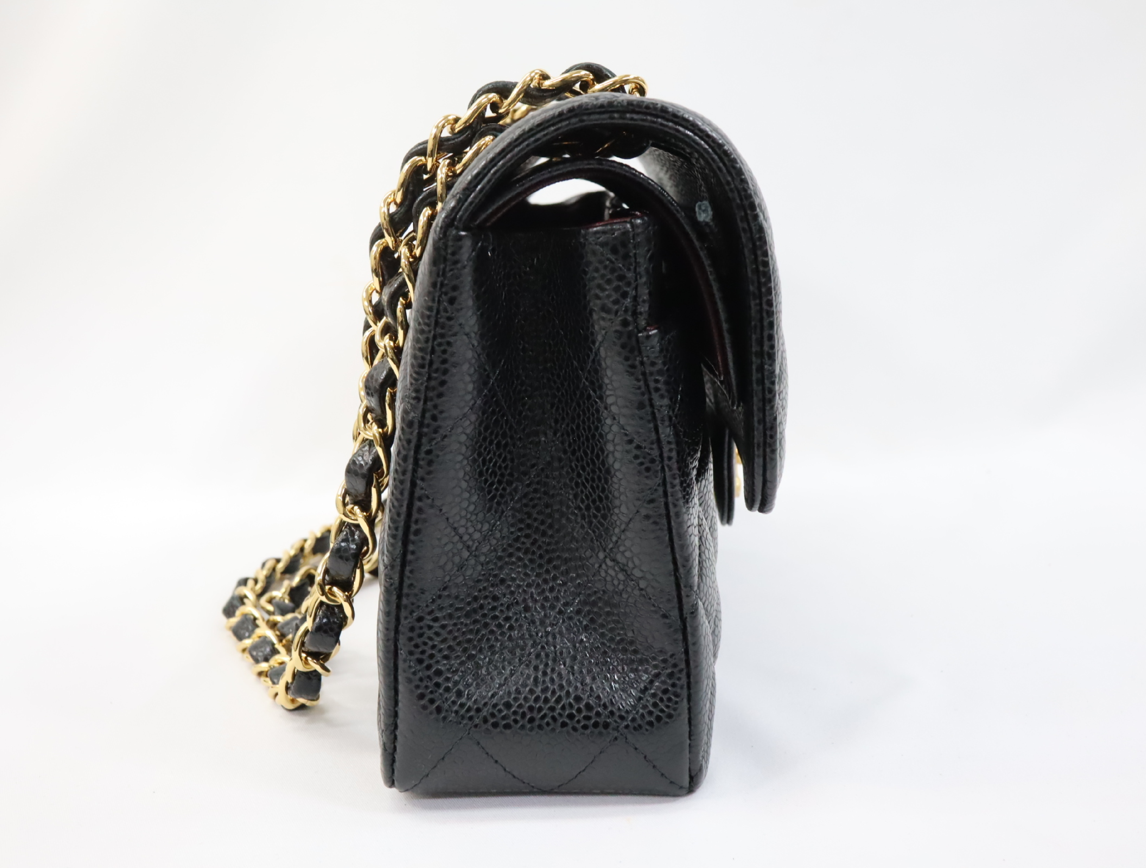 Matelassé 23 Caviar Skin Double Flap Shoulder Bag, Black, Serial Number , Gold Hardware, A01113? — view 4