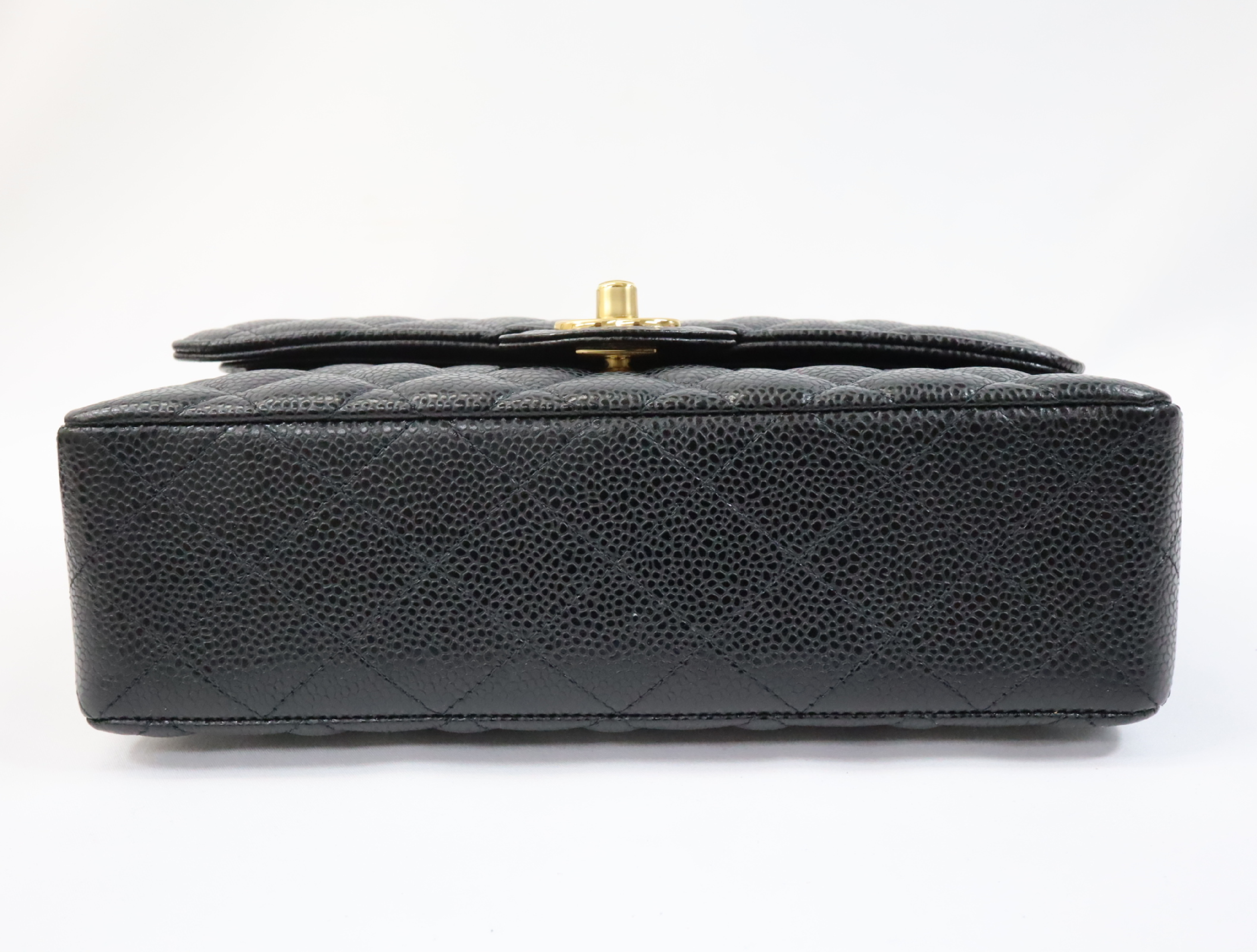 Matelassé 23 Caviar Skin Double Flap Shoulder Bag, Black, Serial Number , Gold Hardware, A01113? — view 6