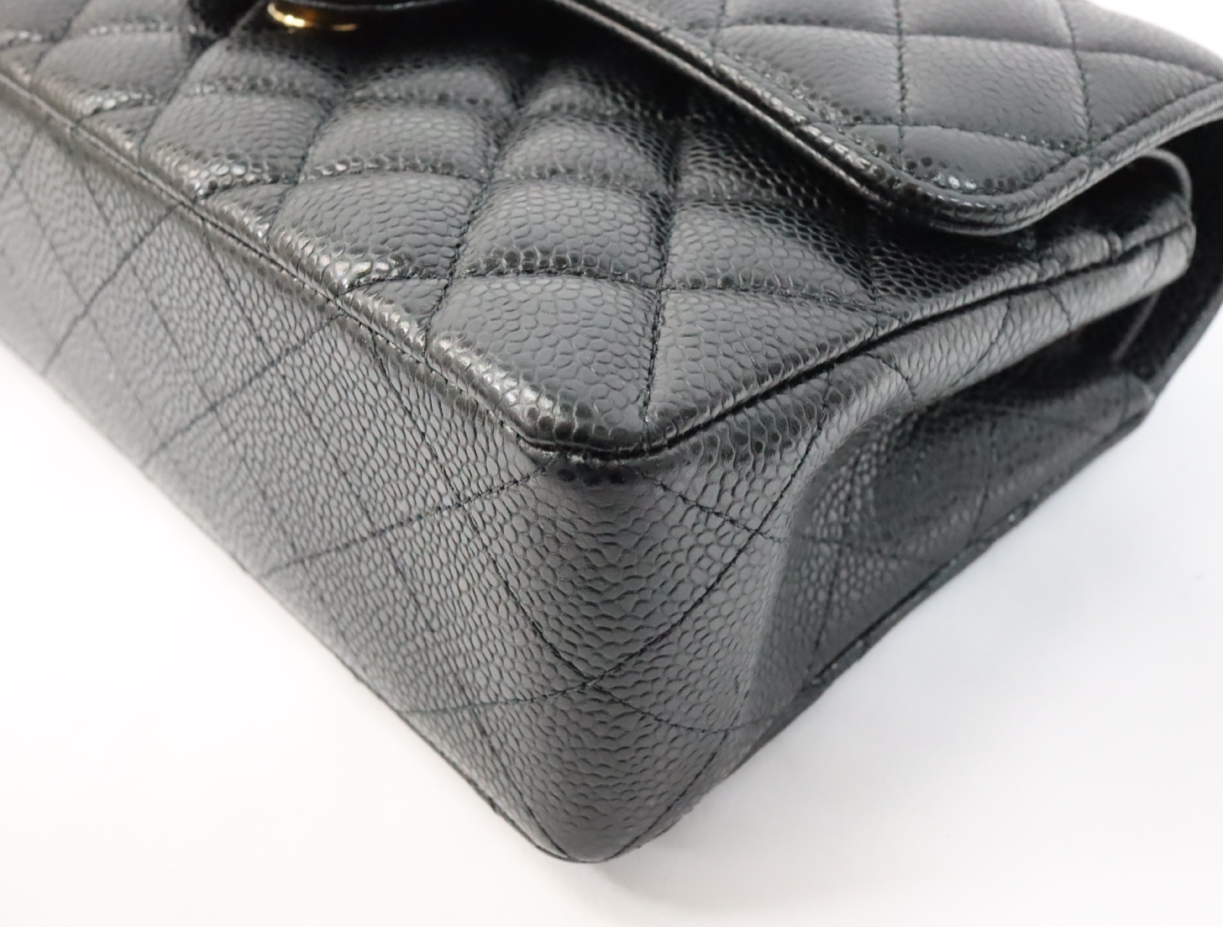 Matelassé 23 Caviar Skin Double Flap Shoulder Bag, Black, Serial Number , Gold Hardware, A01113? — view 7