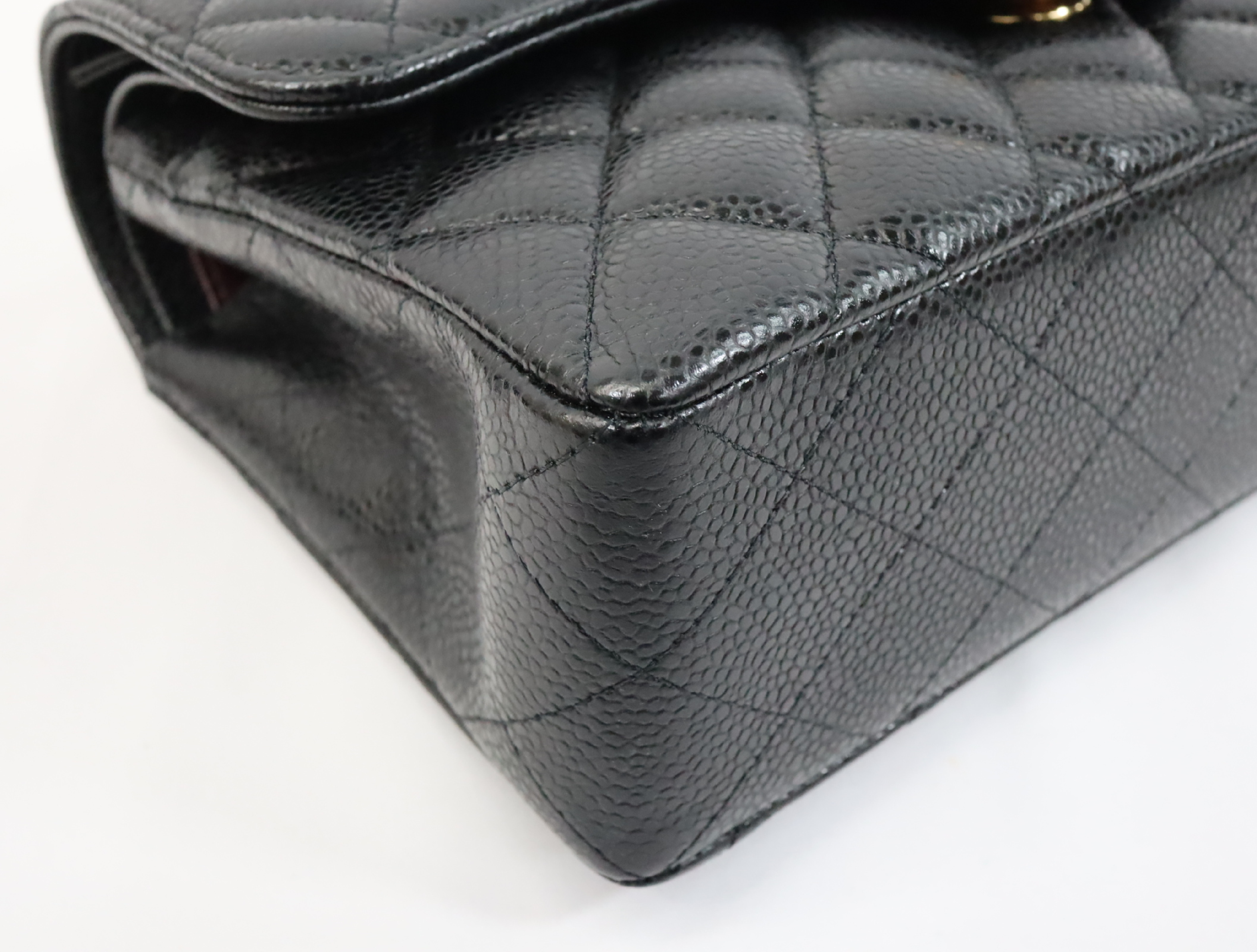 Matelassé 23 Caviar Skin Double Flap Shoulder Bag, Black, Serial Number , Gold Hardware, A01113? — view 8