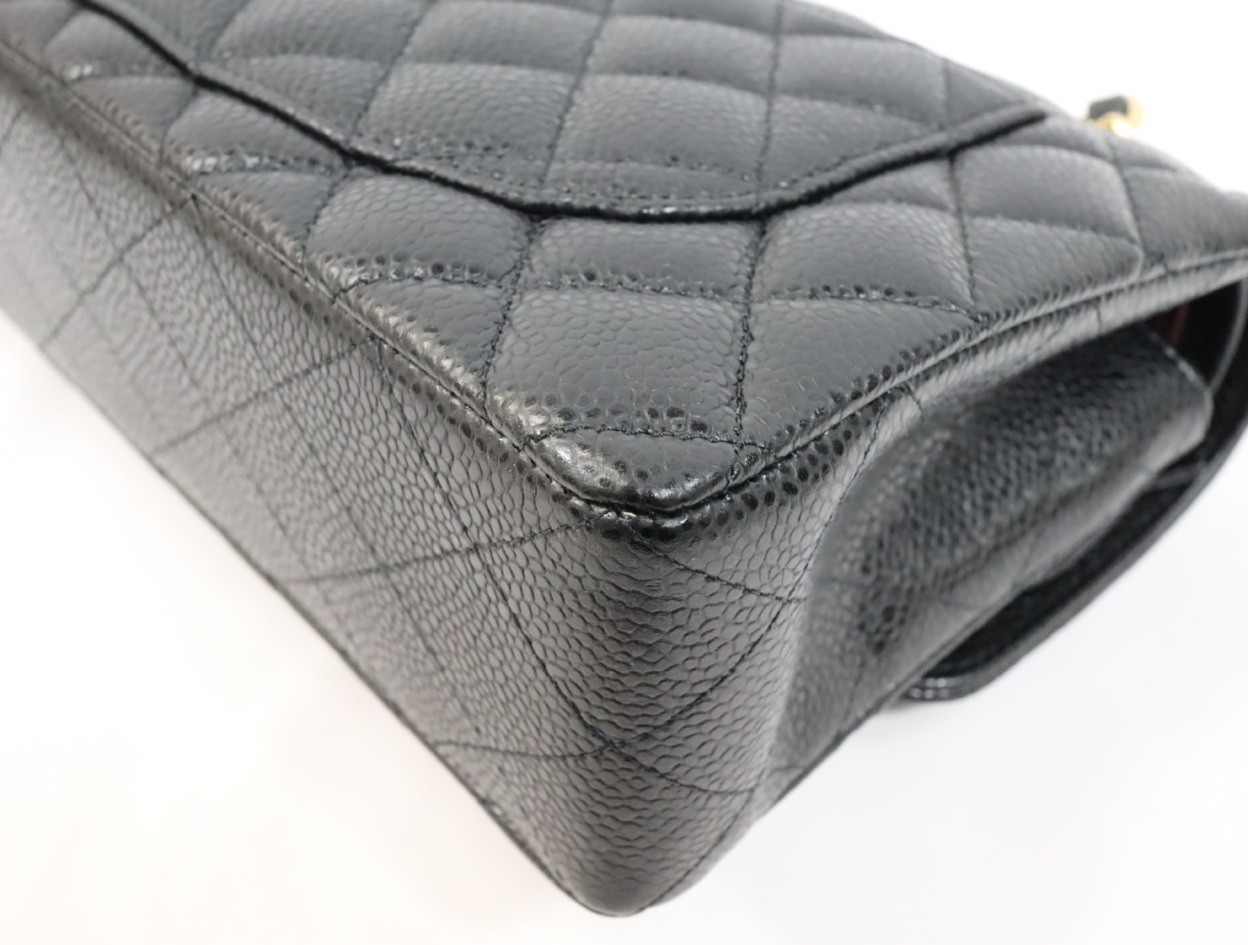 Matelassé 23 Caviar Skin Double Flap Shoulder Bag, Black, Serial Number , Gold Hardware, A01113? — view 9