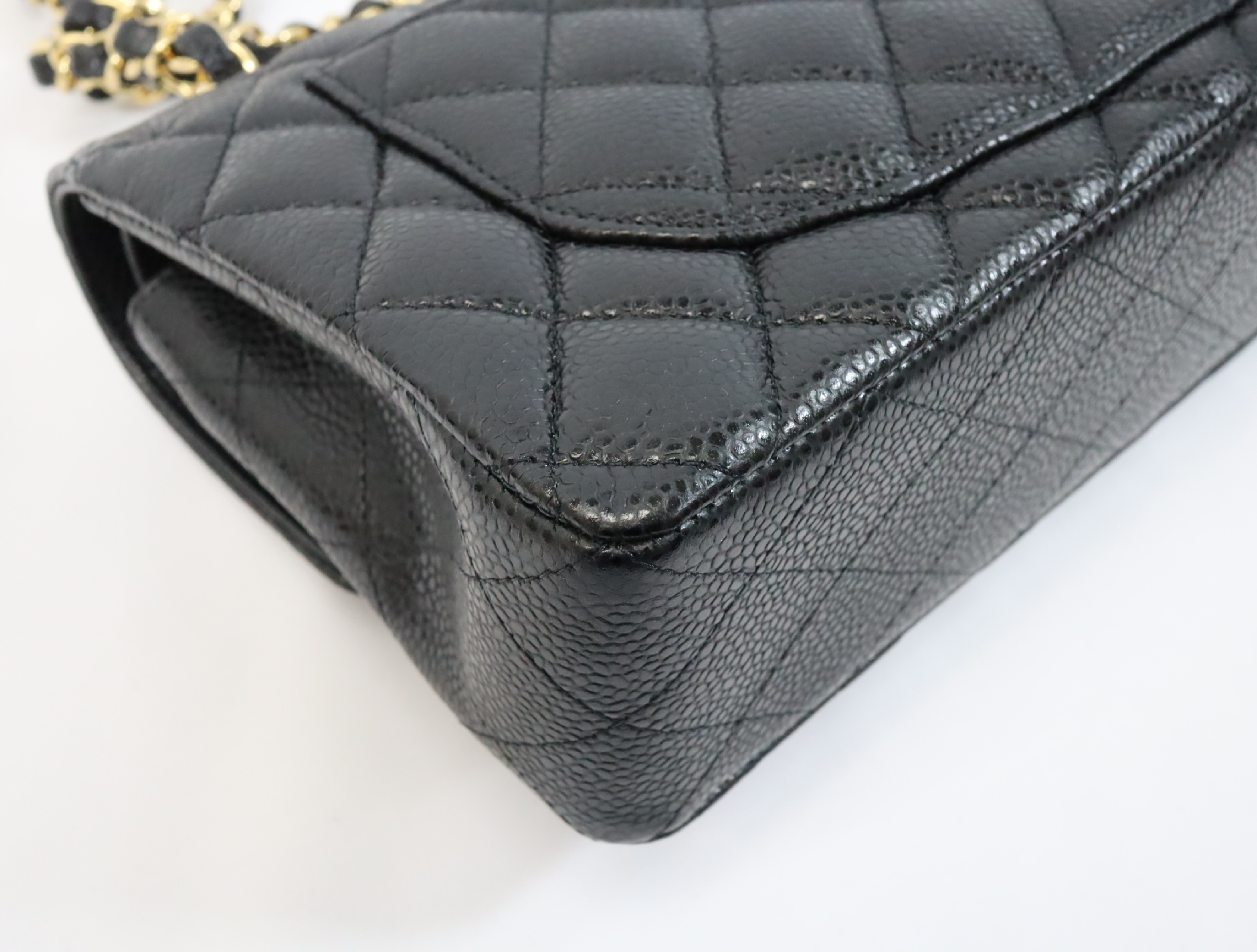 Matelassé 23 Caviar Skin Double Flap Shoulder Bag, Black, Serial Number , Gold Hardware, A01113? — view 10