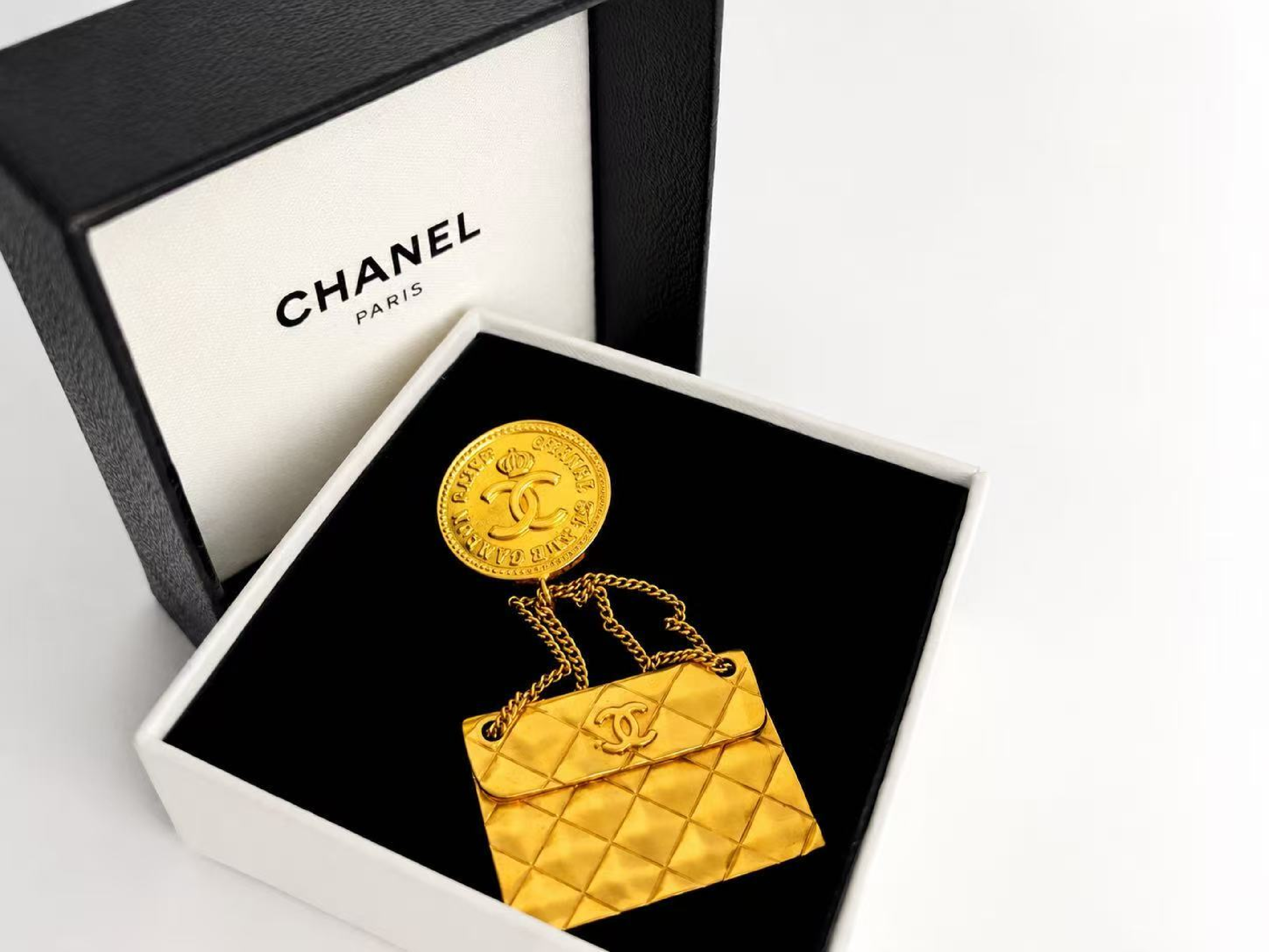 Coco Mark Gold Brooch — view 2
