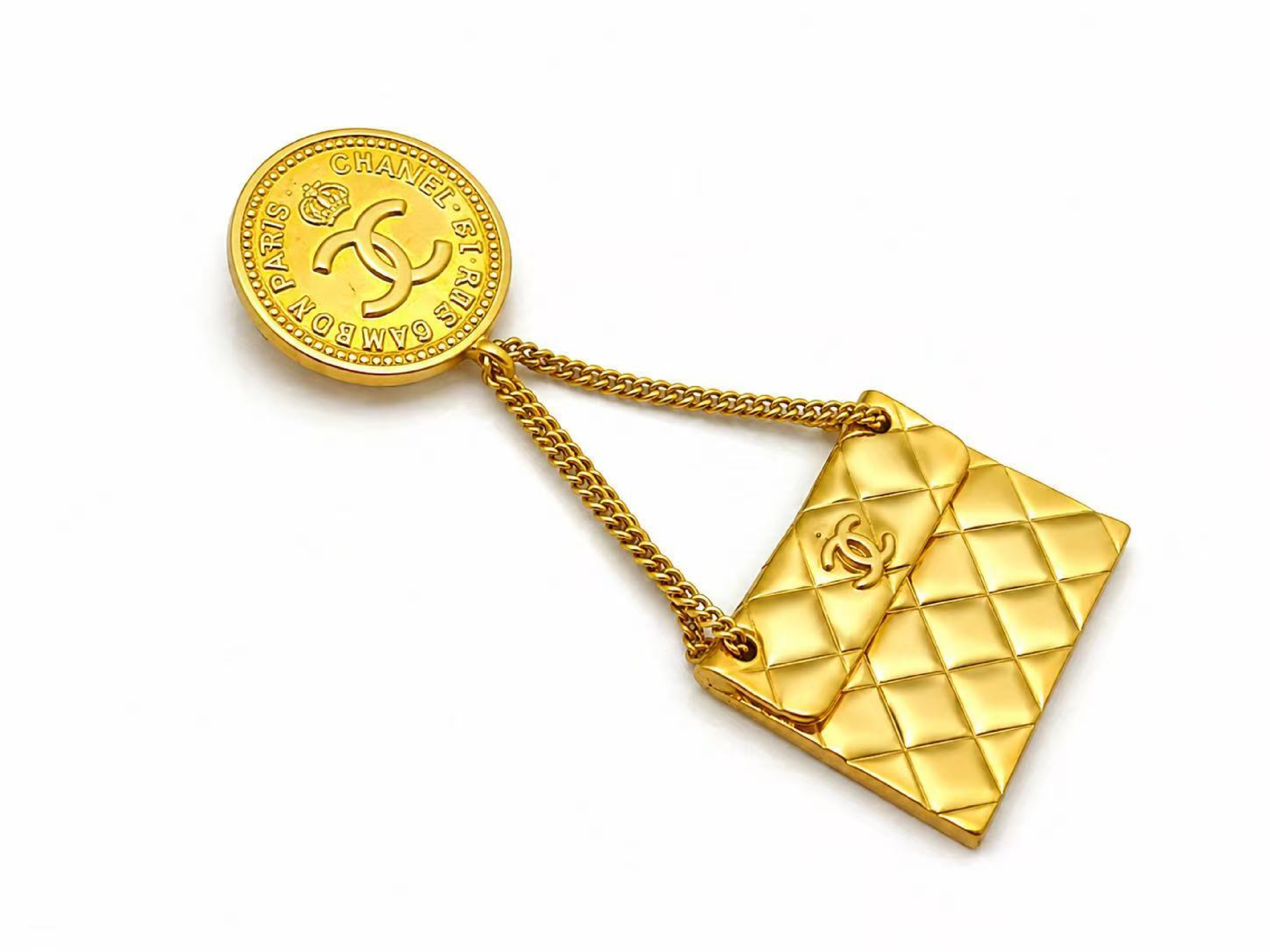 Coco Mark Gold Brooch — view 4