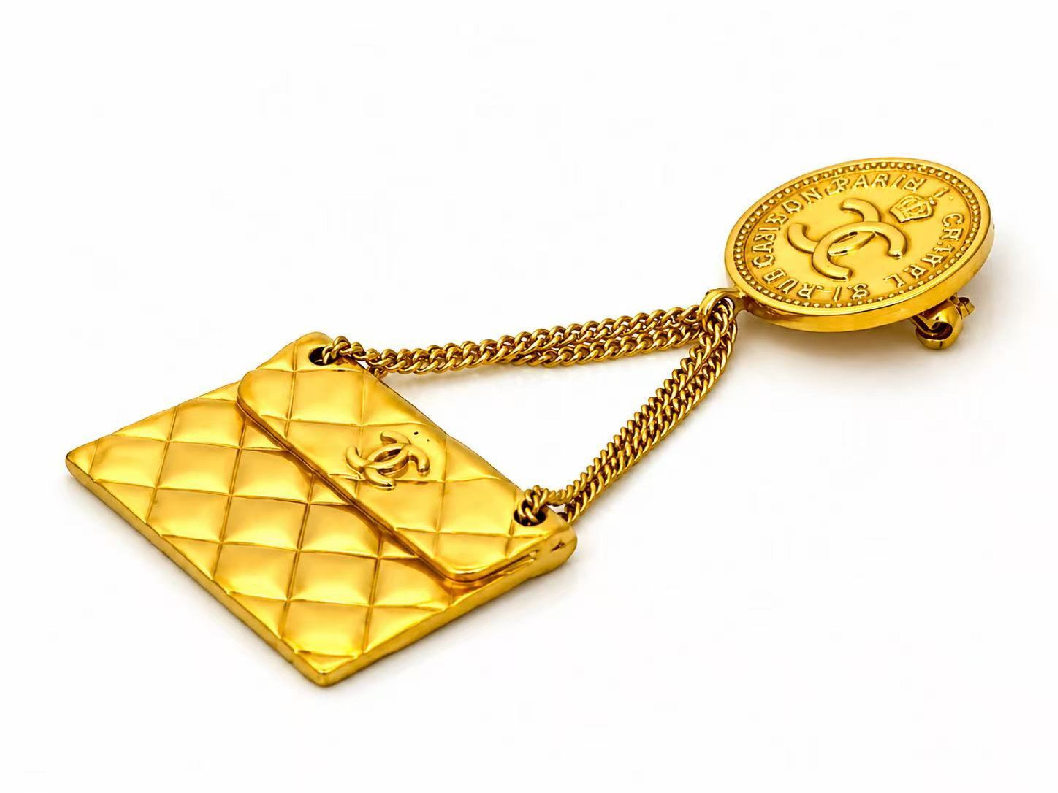 Coco Mark Gold Brooch — view 5