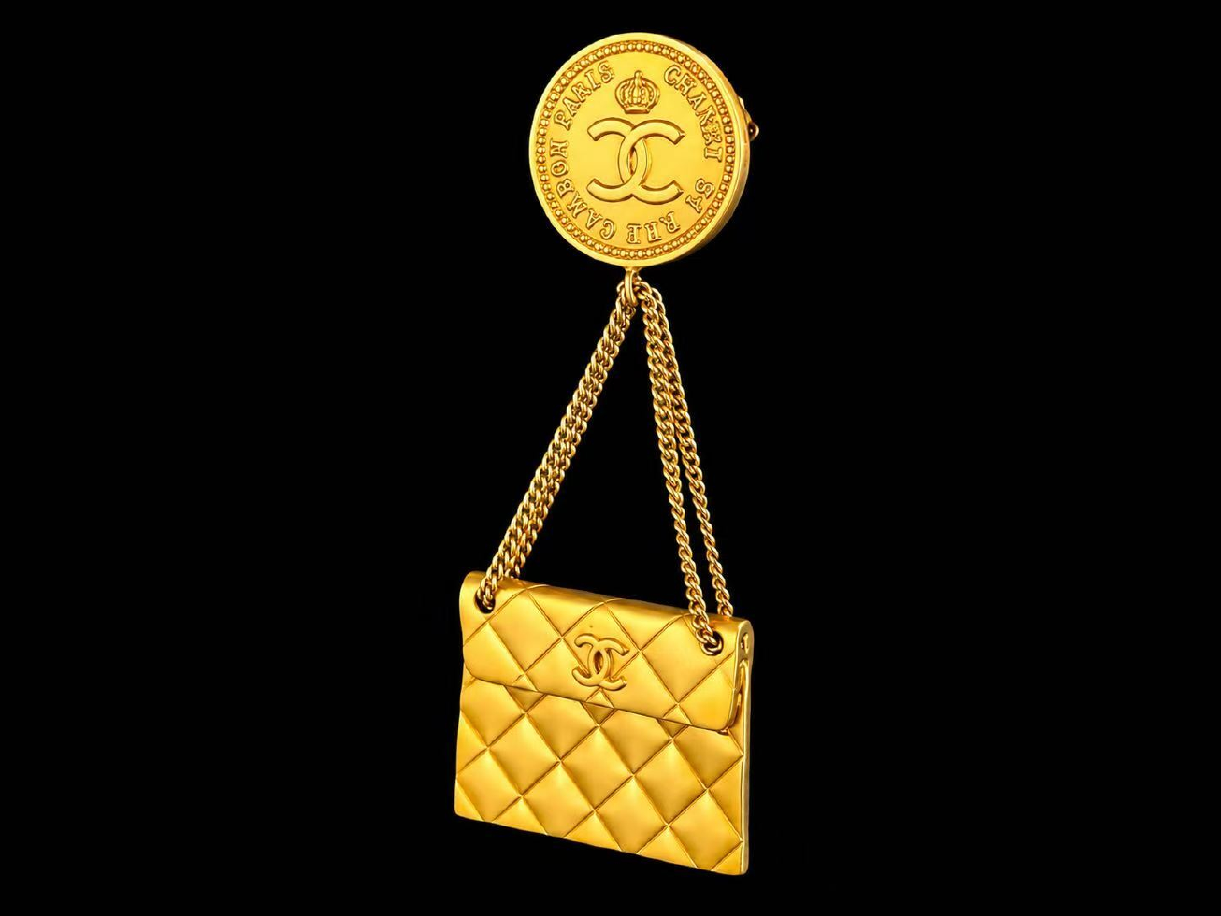 Coco Mark Gold Brooch — view 6