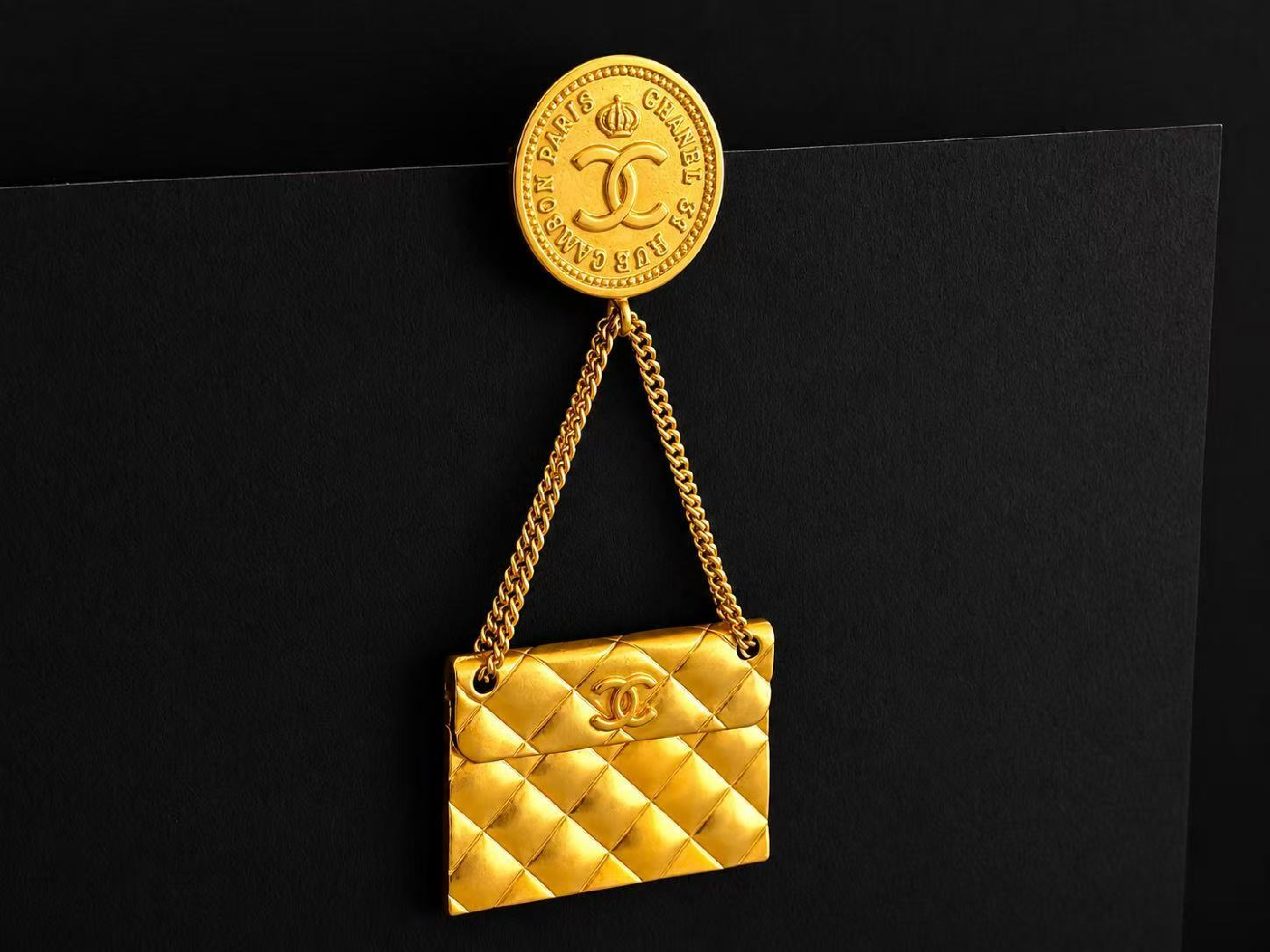 Coco Mark Gold Brooch — view 7