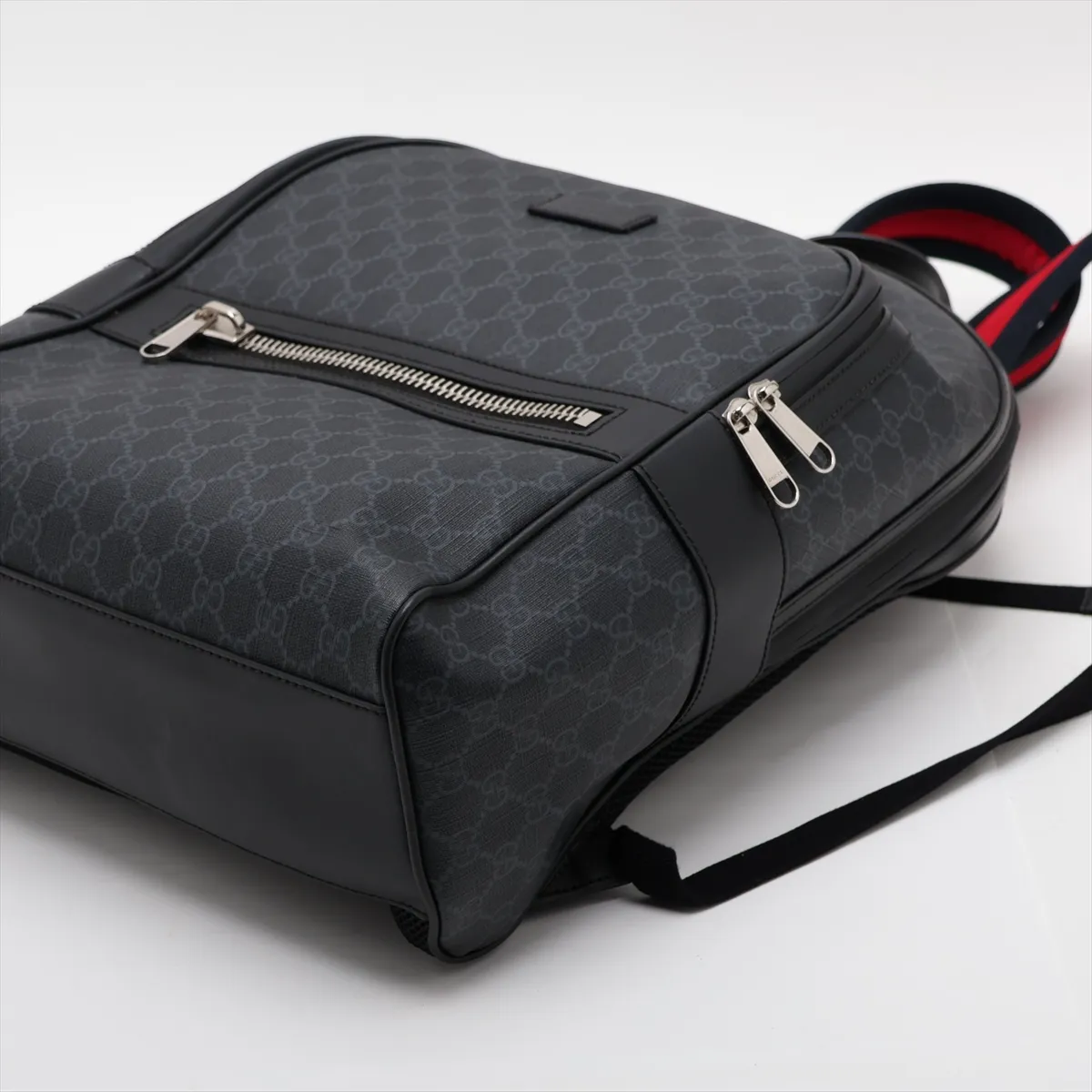 GG Supreme PVC x Leather Backpack/Rucksack, Black, 771158 — view 3