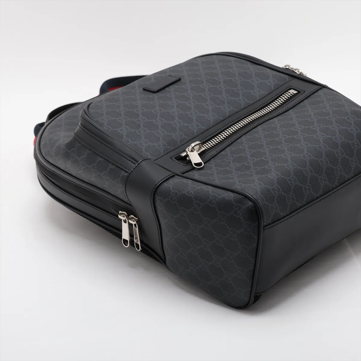 GG Supreme PVC x Leather Backpack/Rucksack, Black, 771158 — view 4