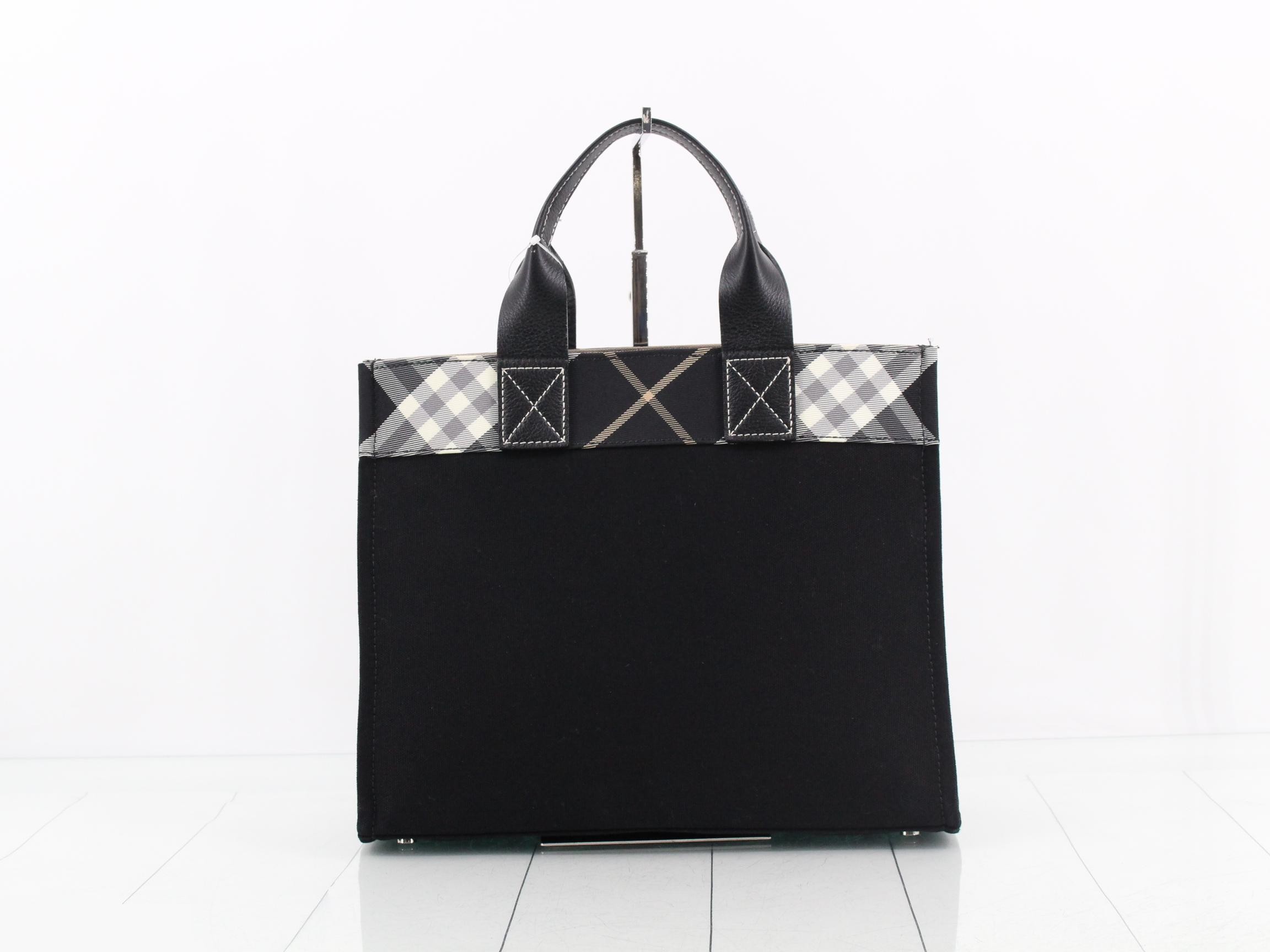 Blue Label tote bag, black check pattern — view 2