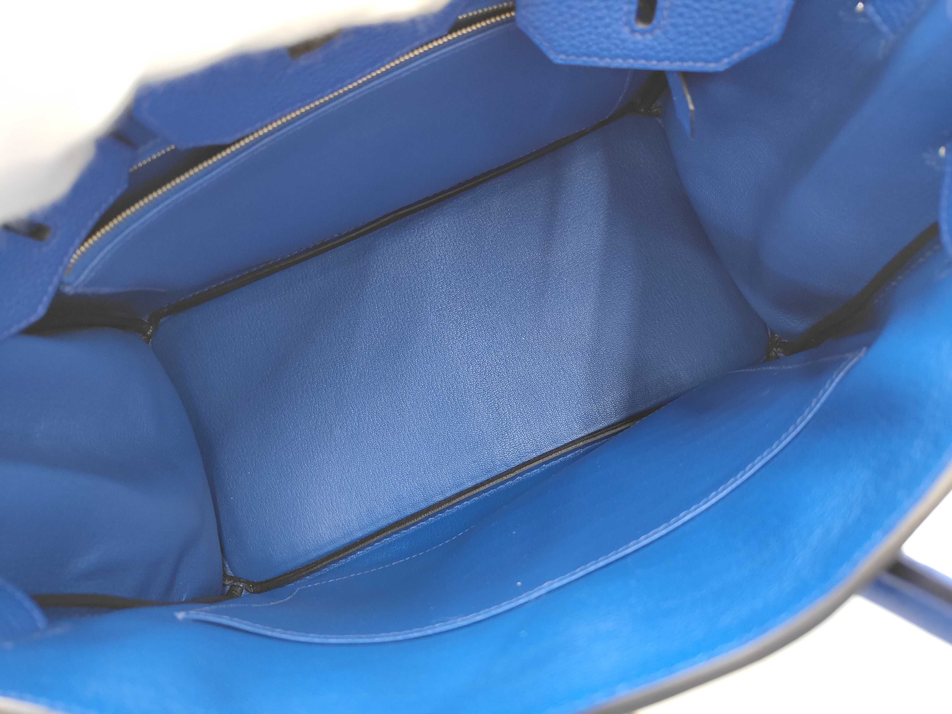 Birkin 30 Blue Royal Z stamp Gold hardware handbag — view 8