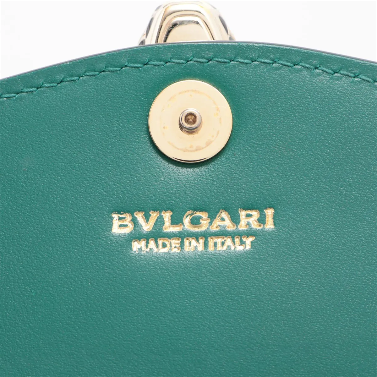 Serpenti Leather Long Wallet Green — view 8