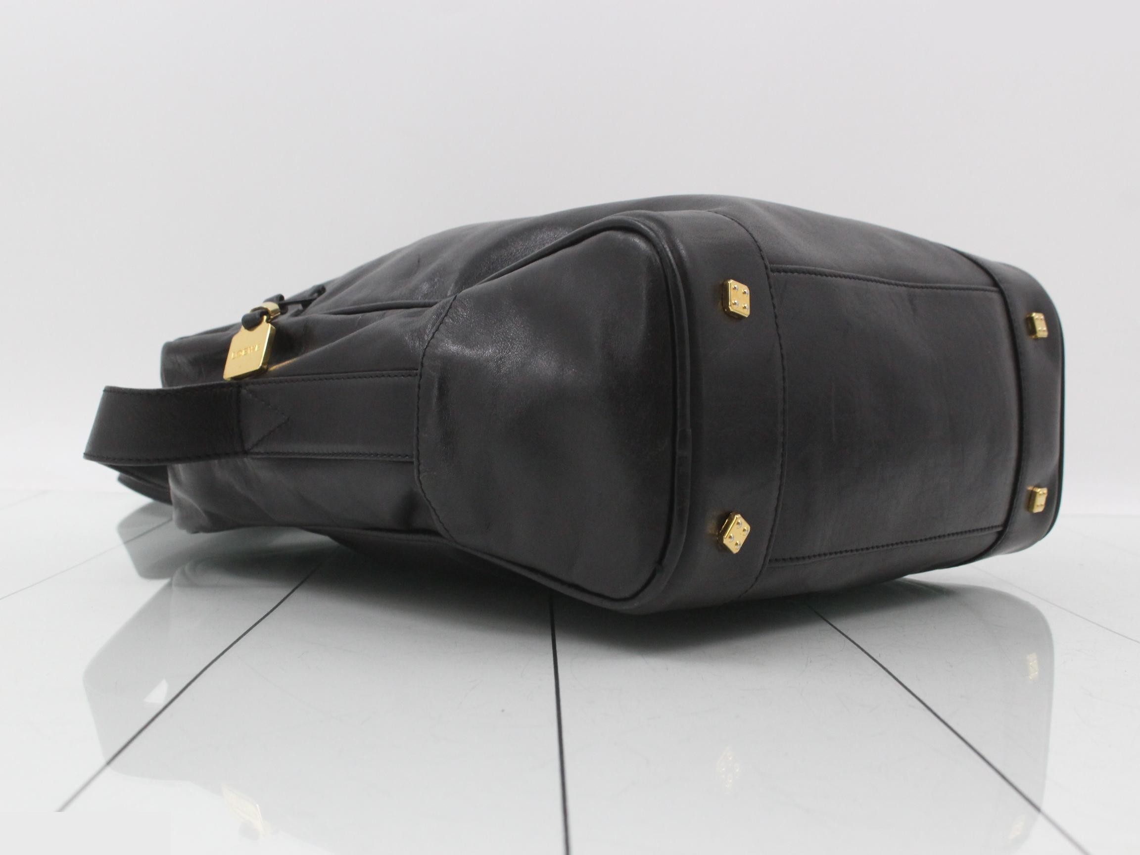 Anagram Shoulder Bag, Black — view 5