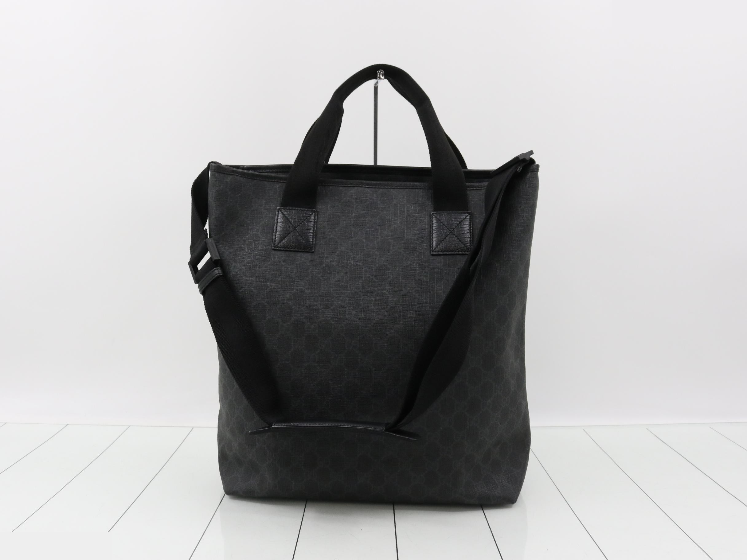 GG pattern 2-way tote bag with ST logo, black — view 2
