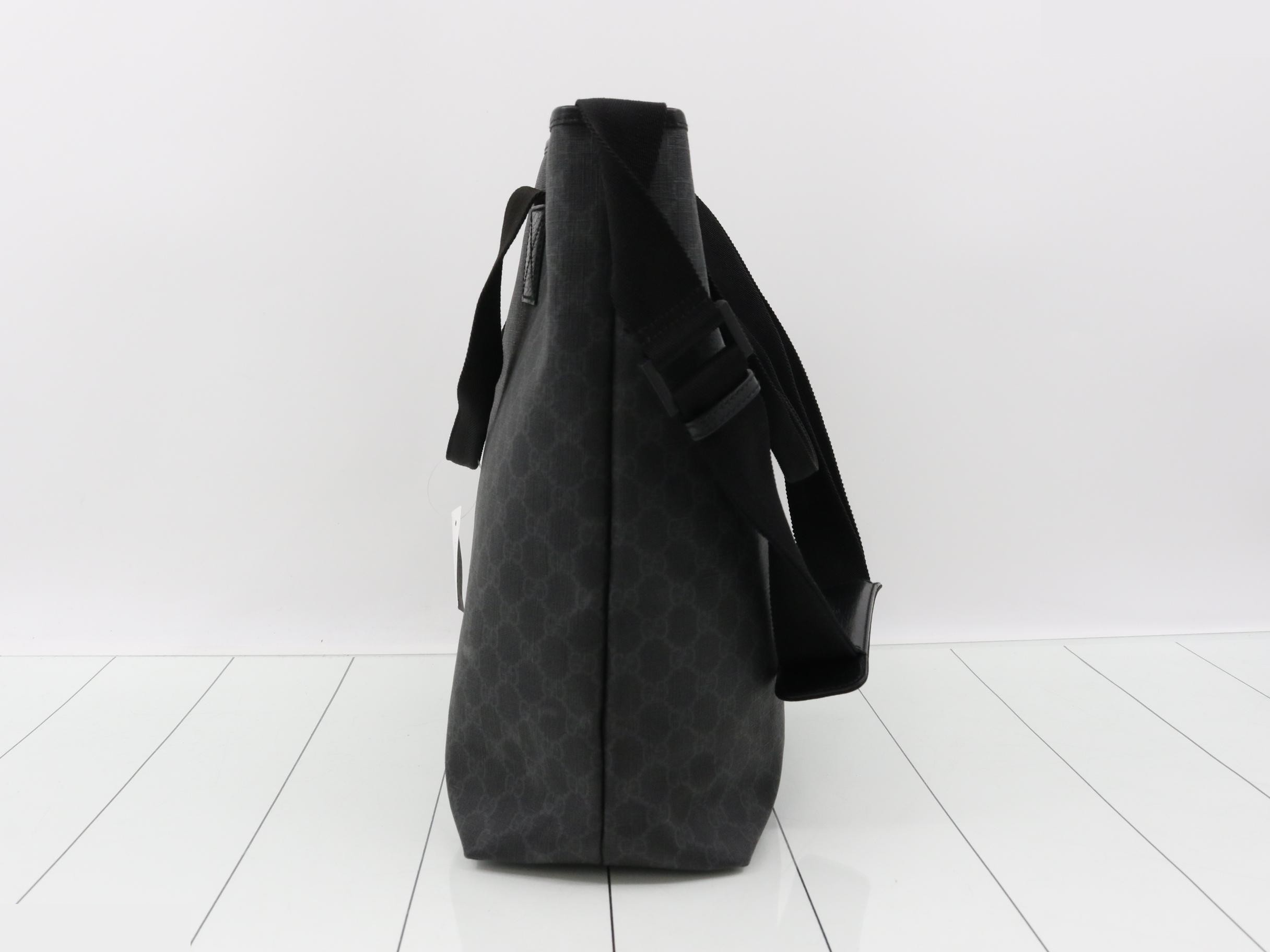 GG pattern 2-way tote bag with ST logo, black — view 3