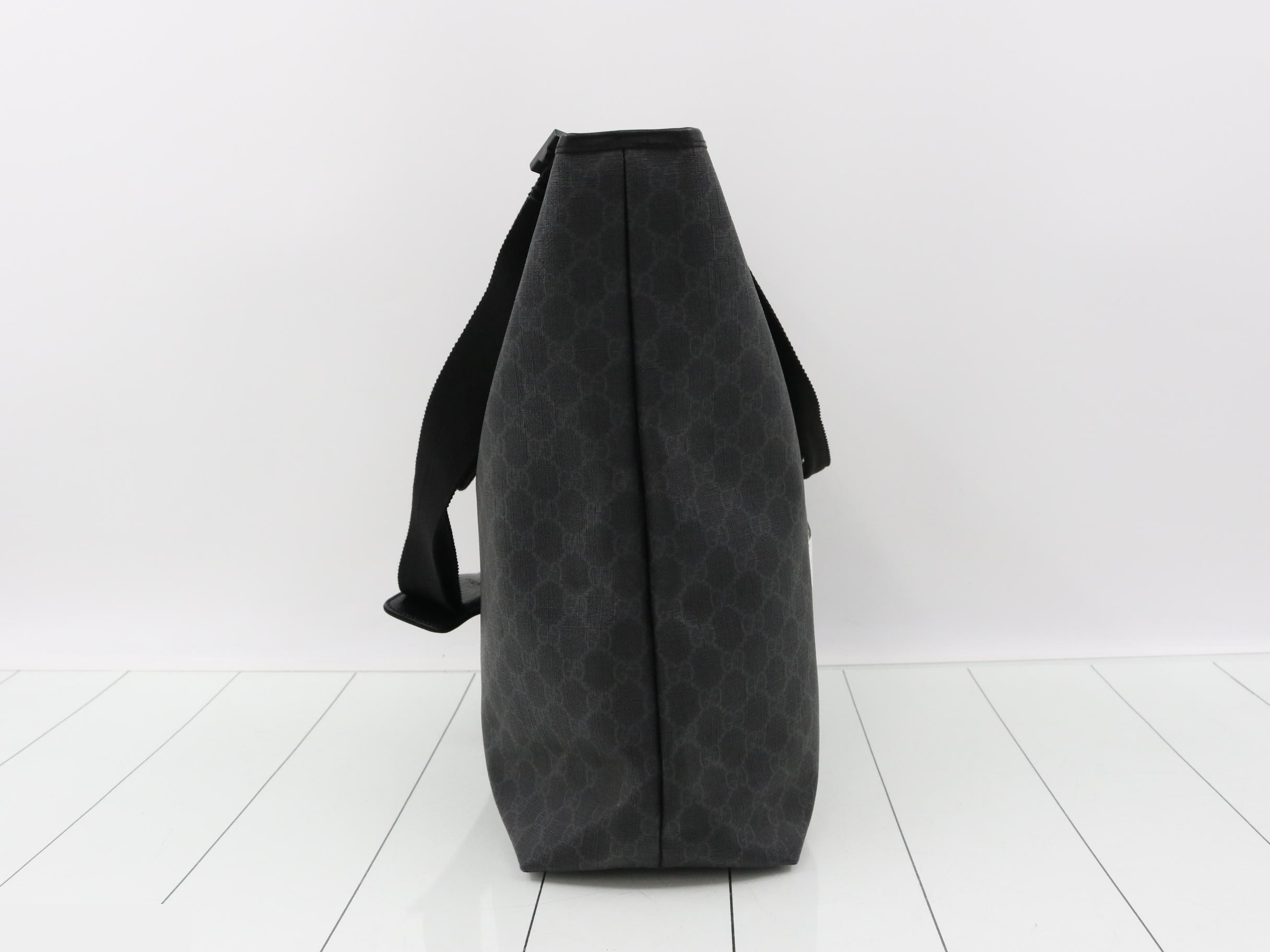 GG pattern 2-way tote bag with ST logo, black — view 4