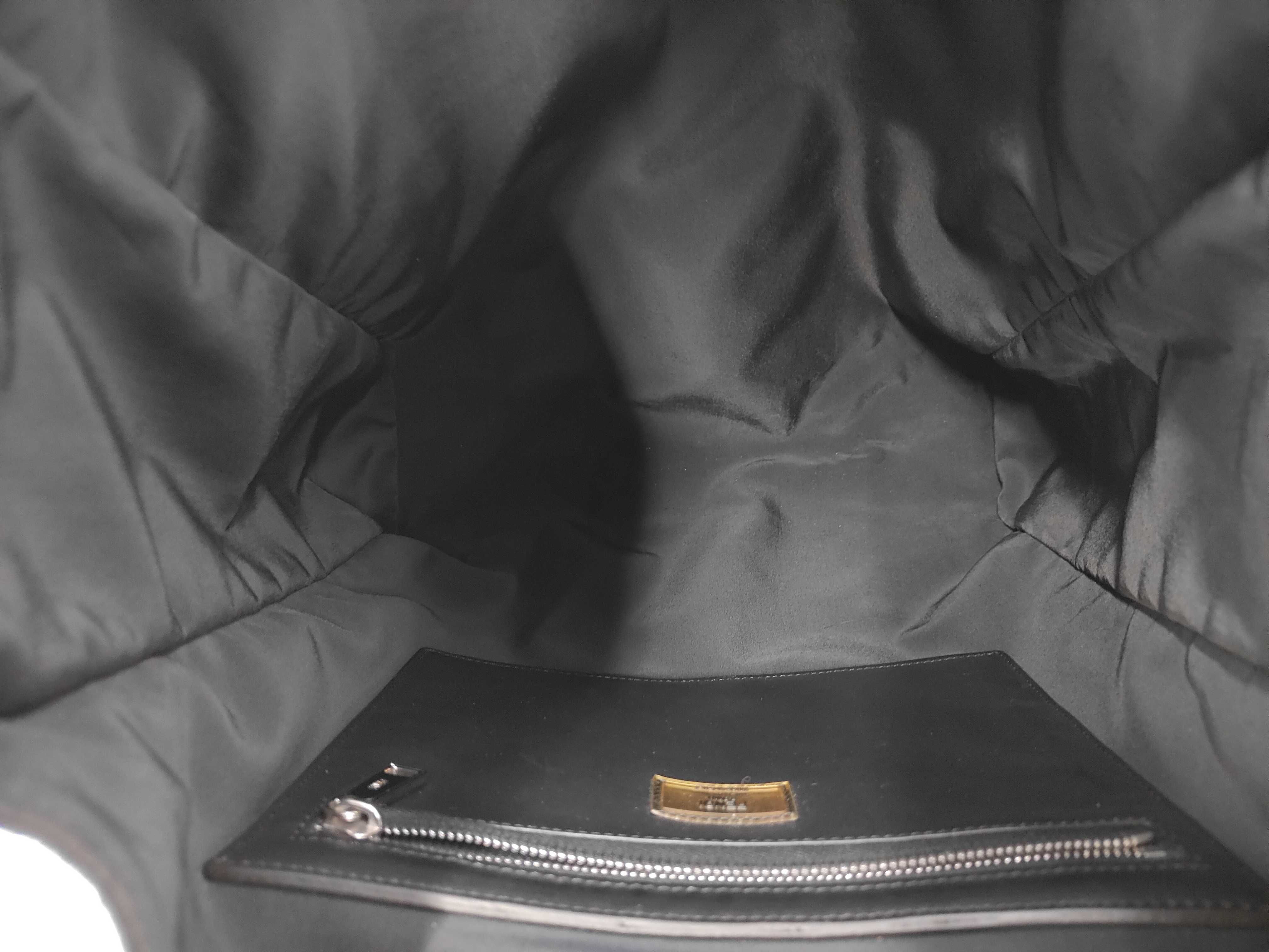 Pequin Stripe Nylon Black Vertical Tote Bag — view 9