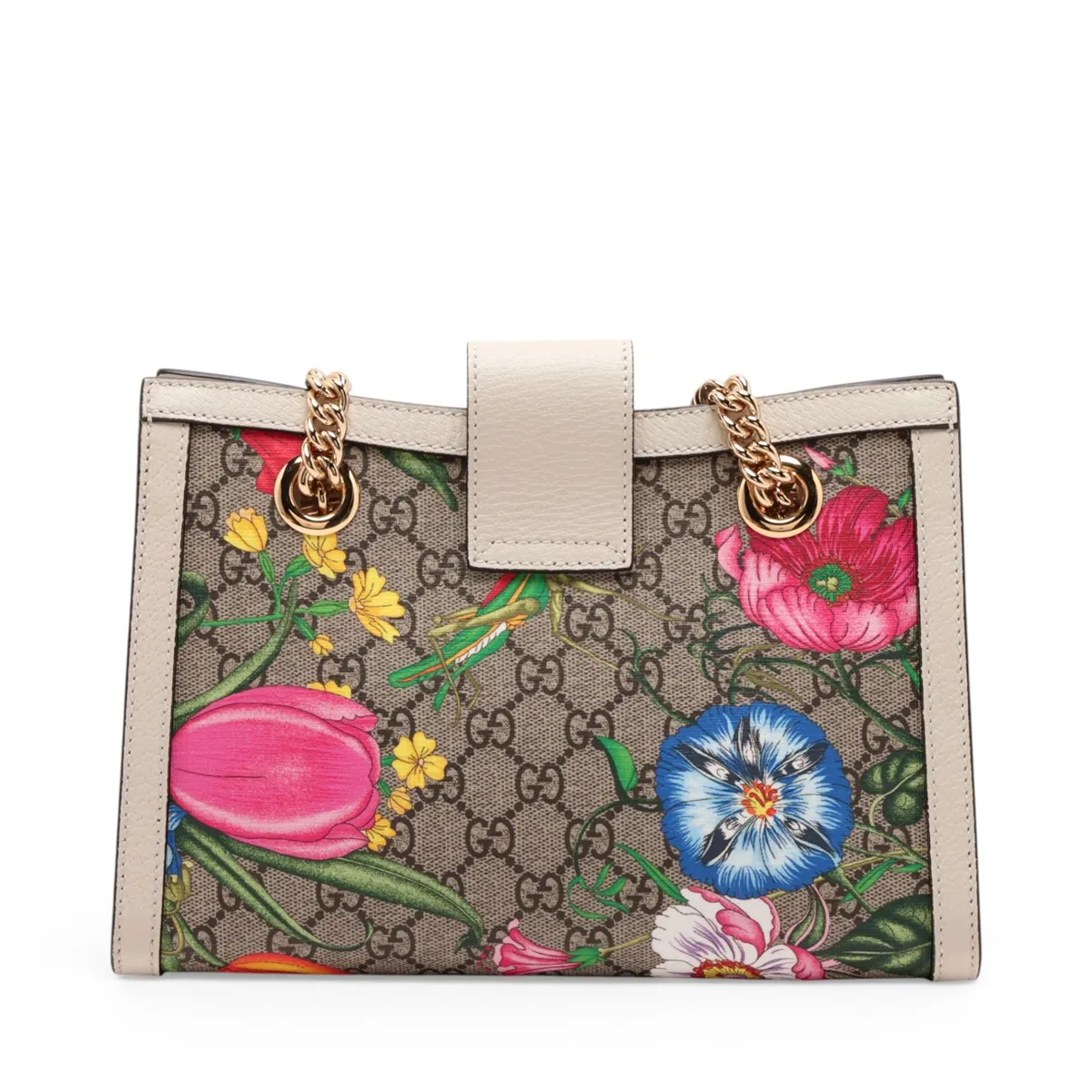 GG Flora 498156 PVC x Leather Chain Shoulder Bag, Multicolor — view 2