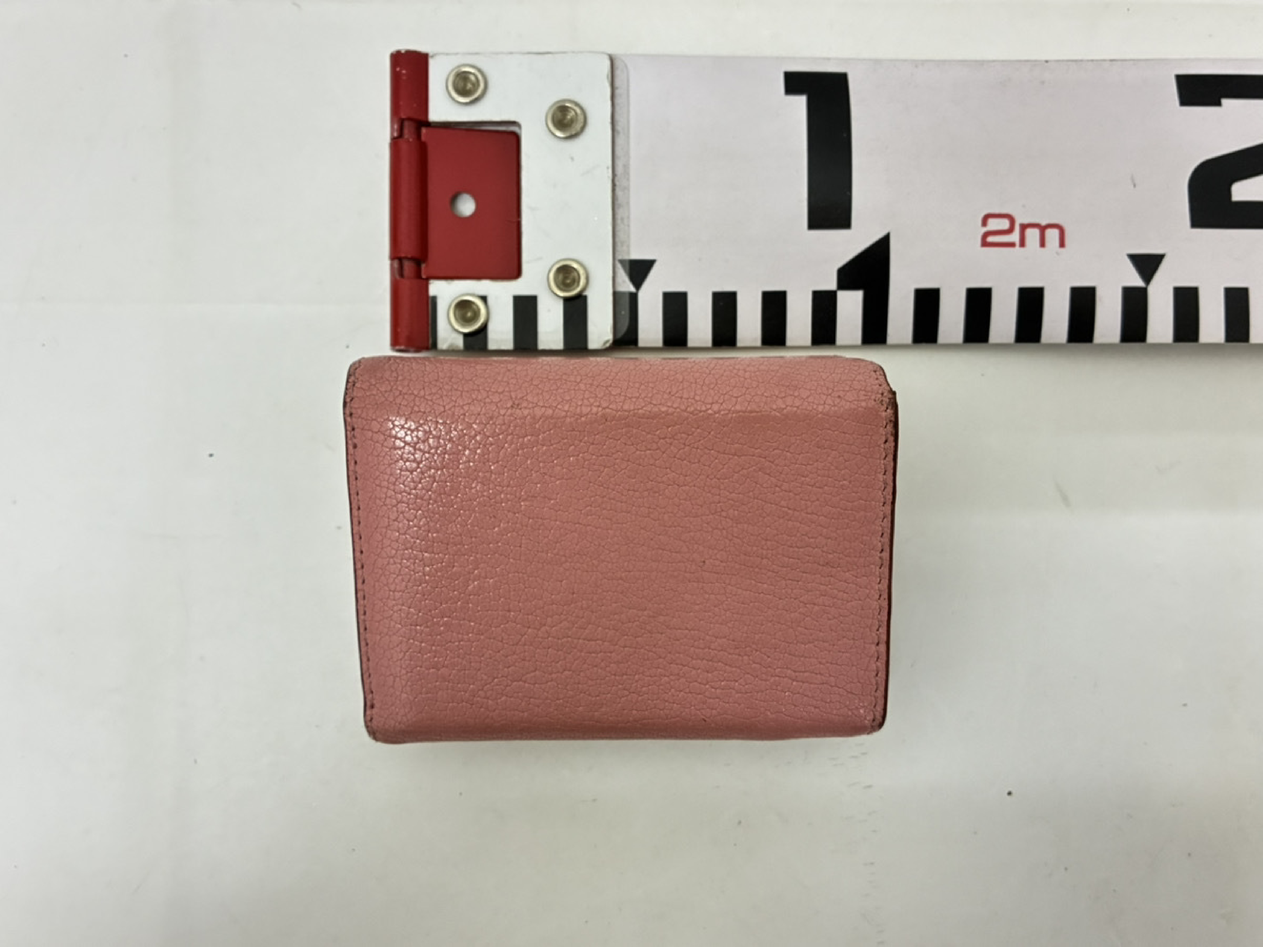 W hook mini wallet 5MH021 leather/pink wallet — view 2