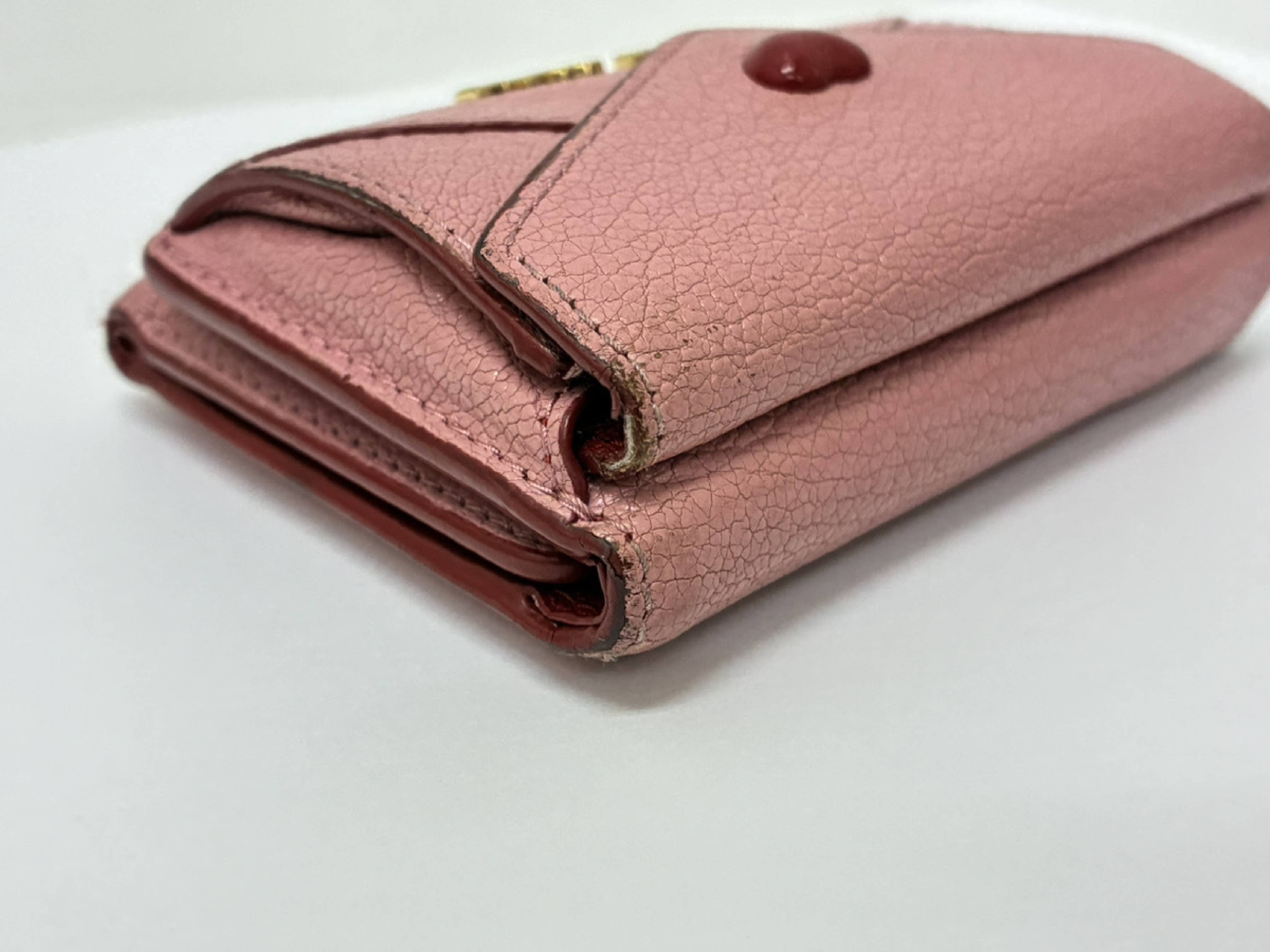 W hook mini wallet 5MH021 leather/pink wallet — view 5