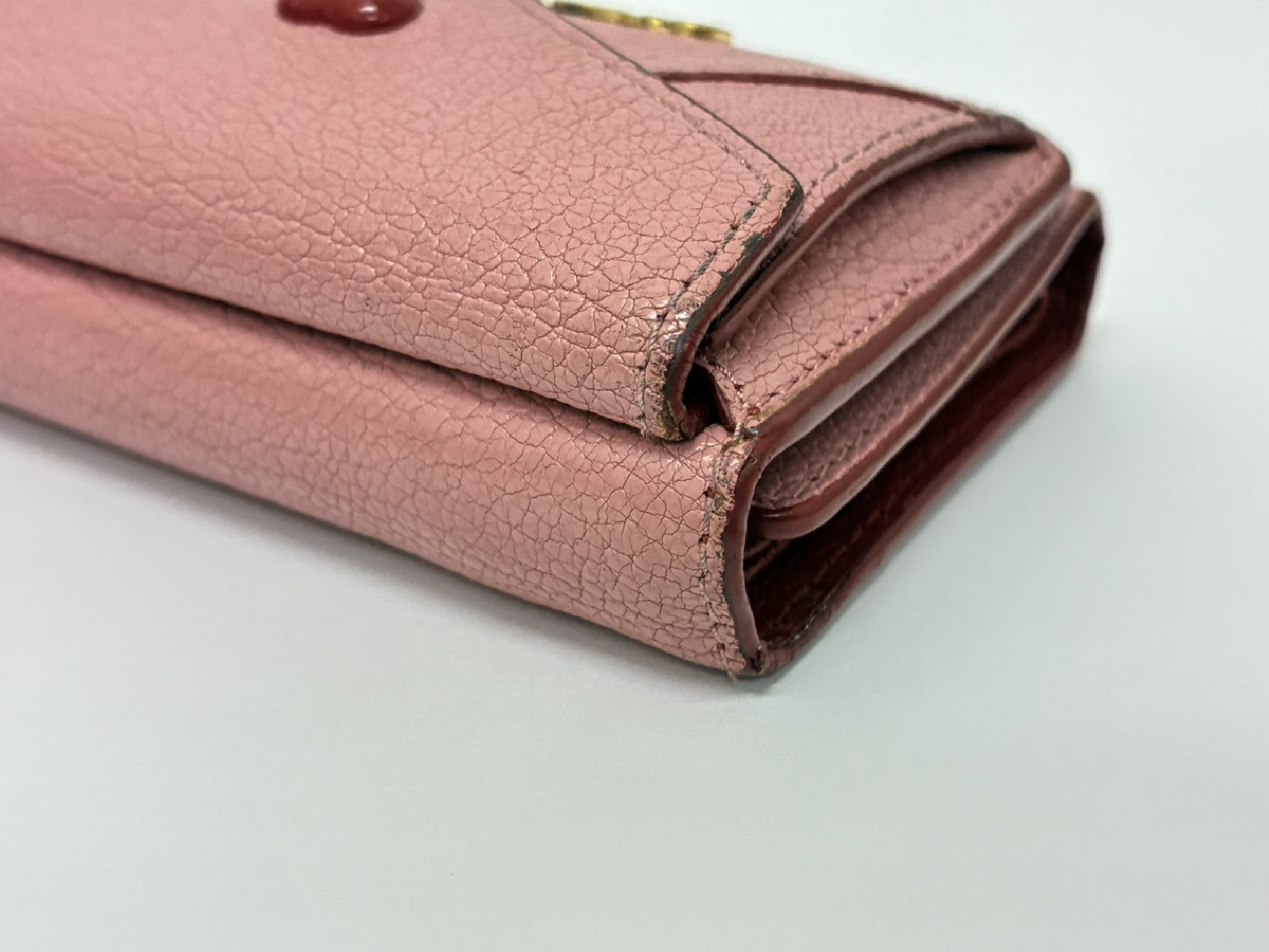 W hook mini wallet 5MH021 leather/pink wallet — view 6