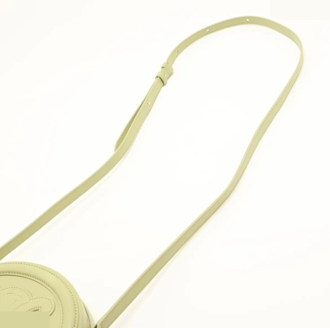 Unused Oval Purse Cuir Triomphe Leather Shoulder Bag Green — view 5