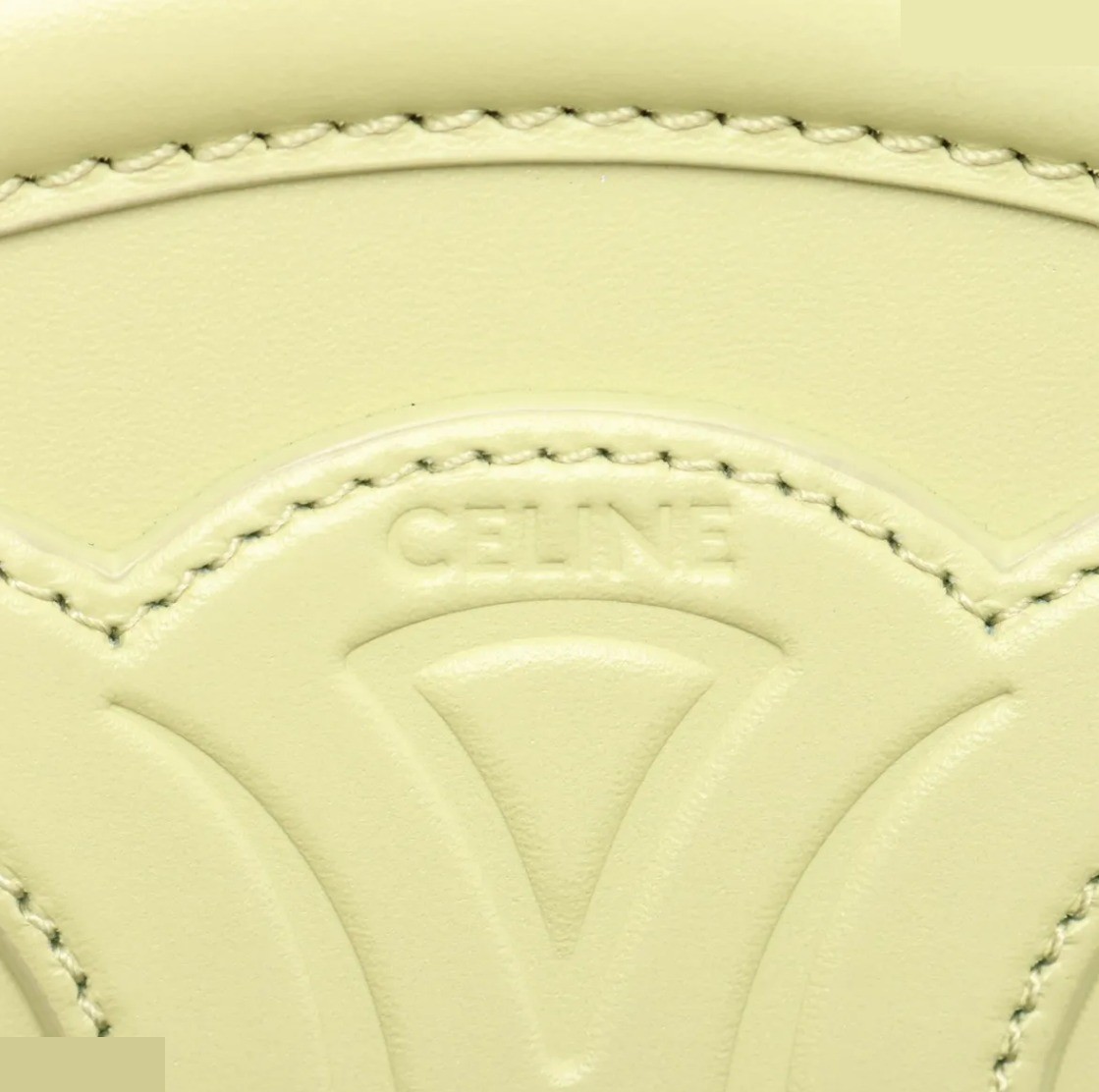 Unused Oval Purse Cuir Triomphe Leather Shoulder Bag Green — view 7