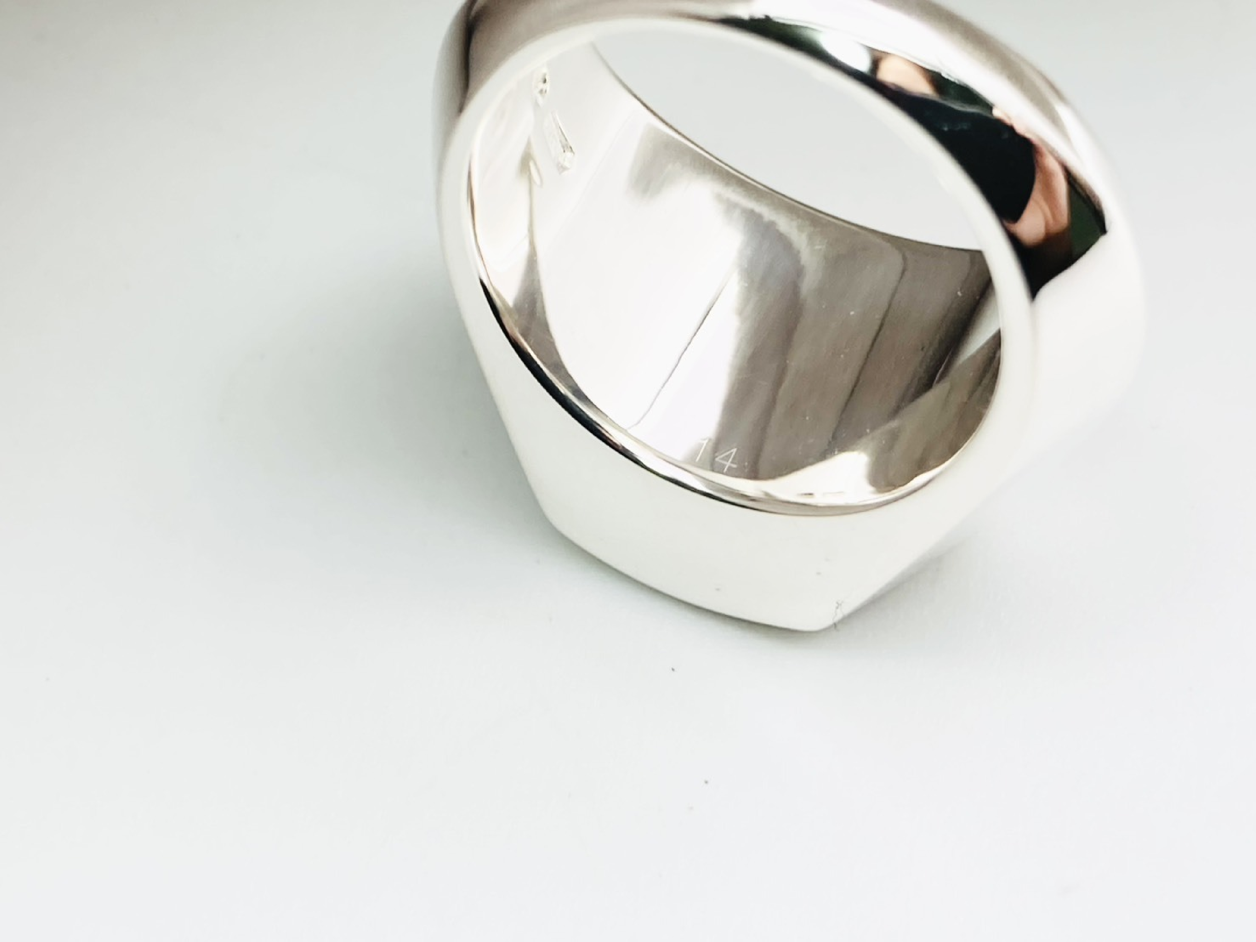 Signet Hexagon Ring #14 925 23.7g Silver Ring — view 4