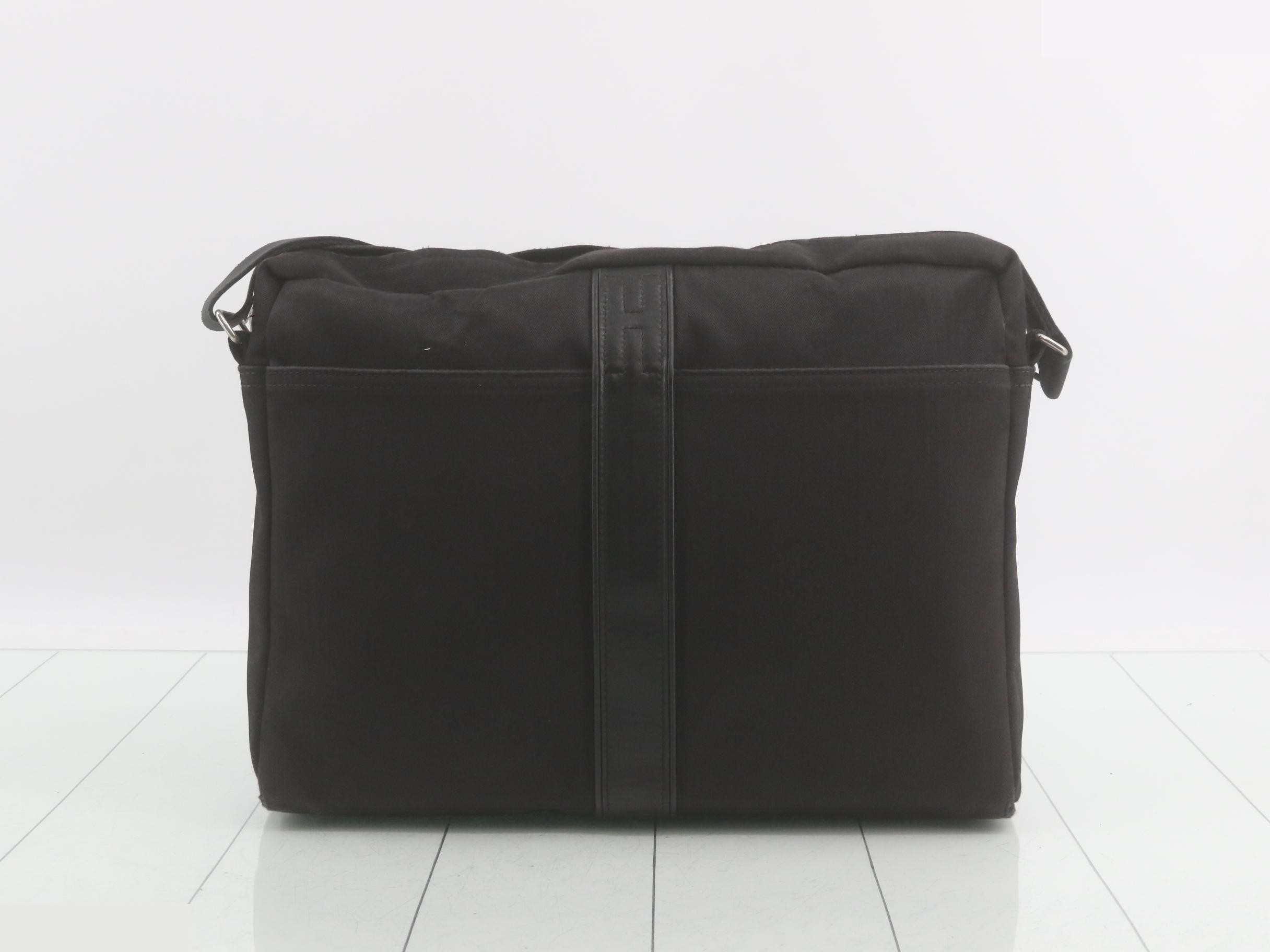 Acapulco Black Canvas Leather Black Shoulder Bag — view 2
