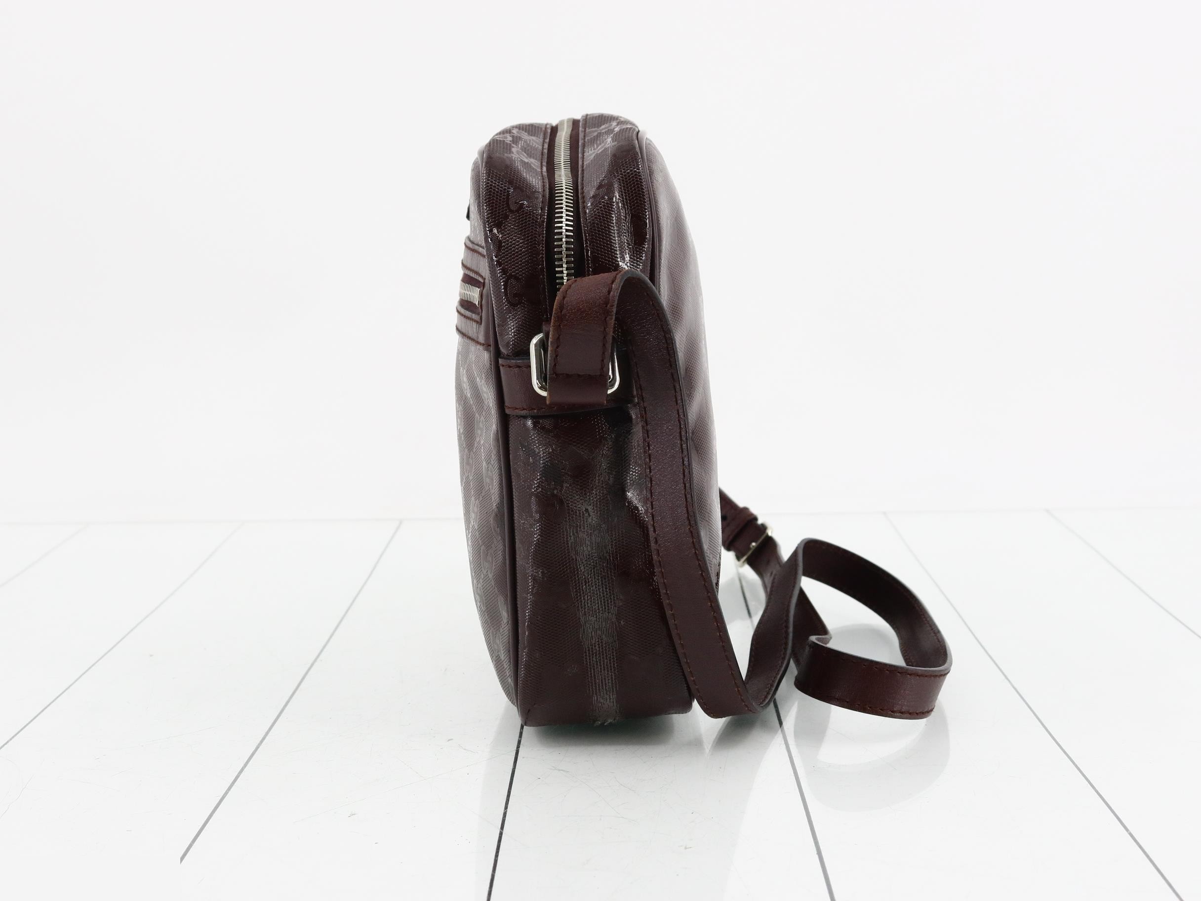 GG Imprime Shoulder Bag, PVC/Leather, Brown — view 3