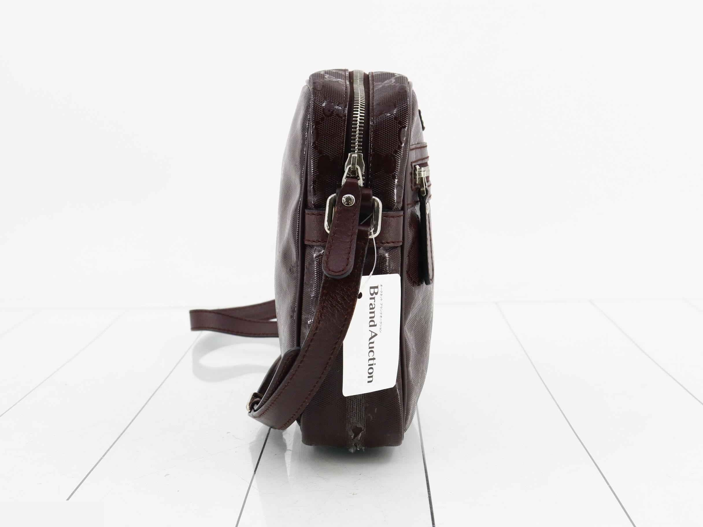 GG Imprime Shoulder Bag, PVC/Leather, Brown — view 4