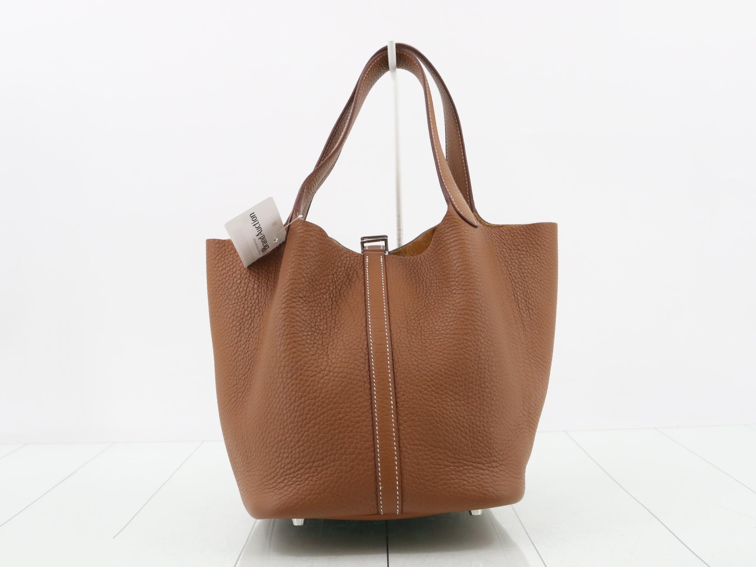 Picotin Lock MM Leather Handbag, B Stamp — view 2