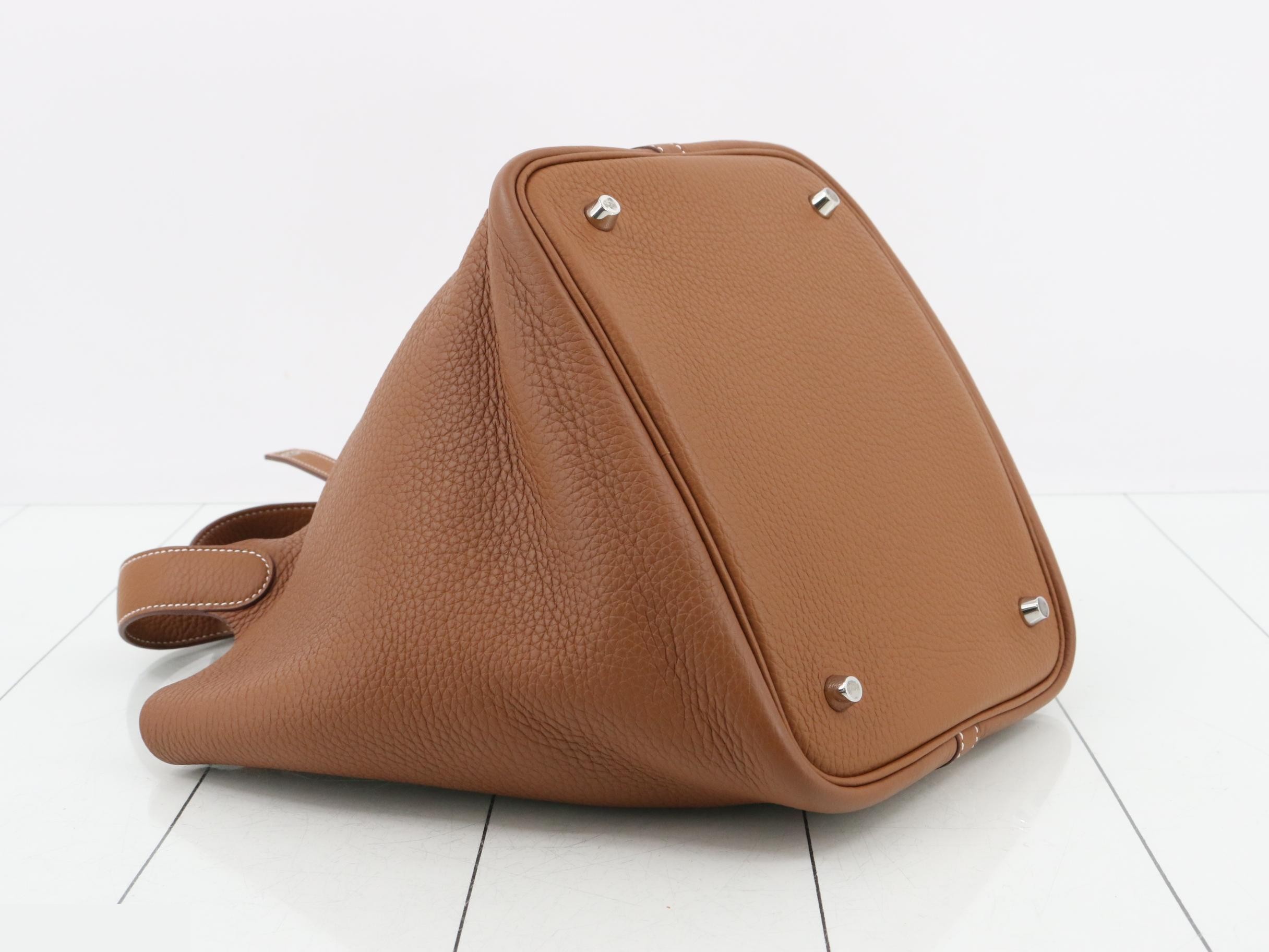 Picotin Lock MM Leather Handbag, B Stamp — view 5