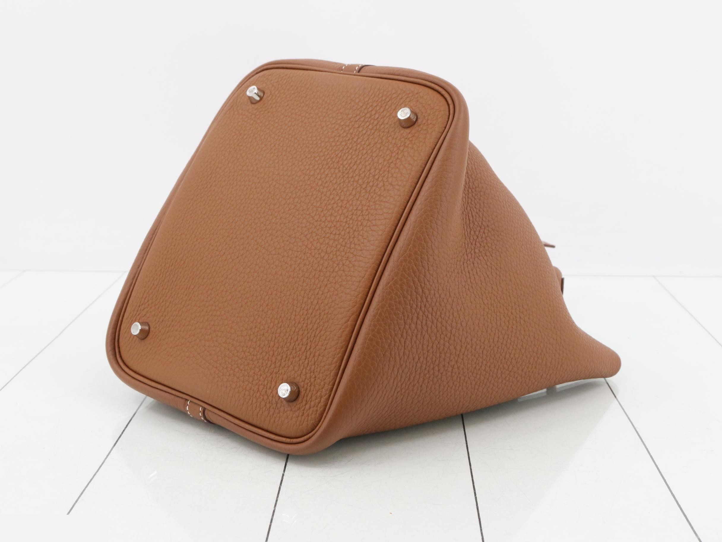 Picotin Lock MM Leather Handbag, B Stamp — view 6