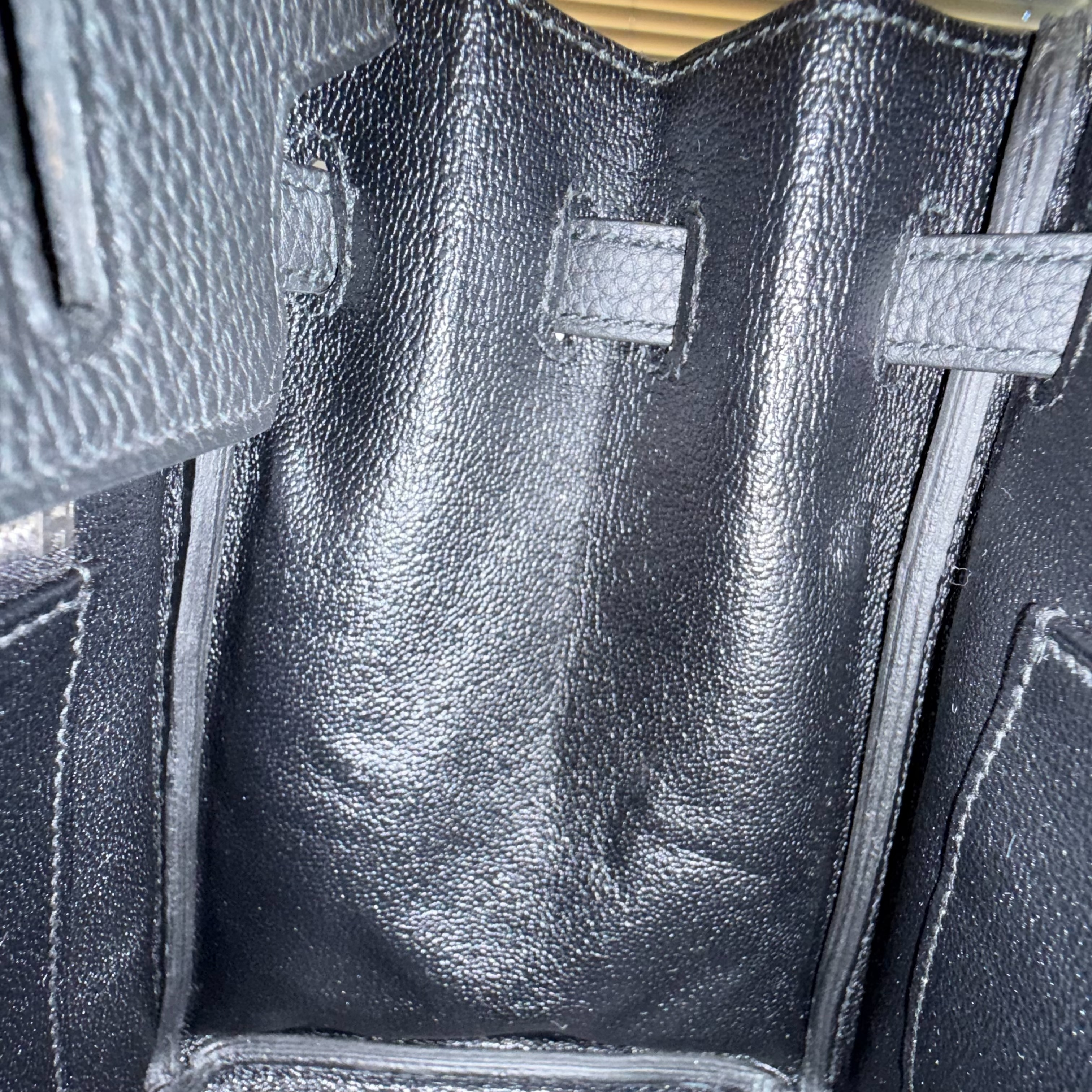 Birkin 25 Black Togo Leather, Silver Hardware, G Stamp Handbag — view 14